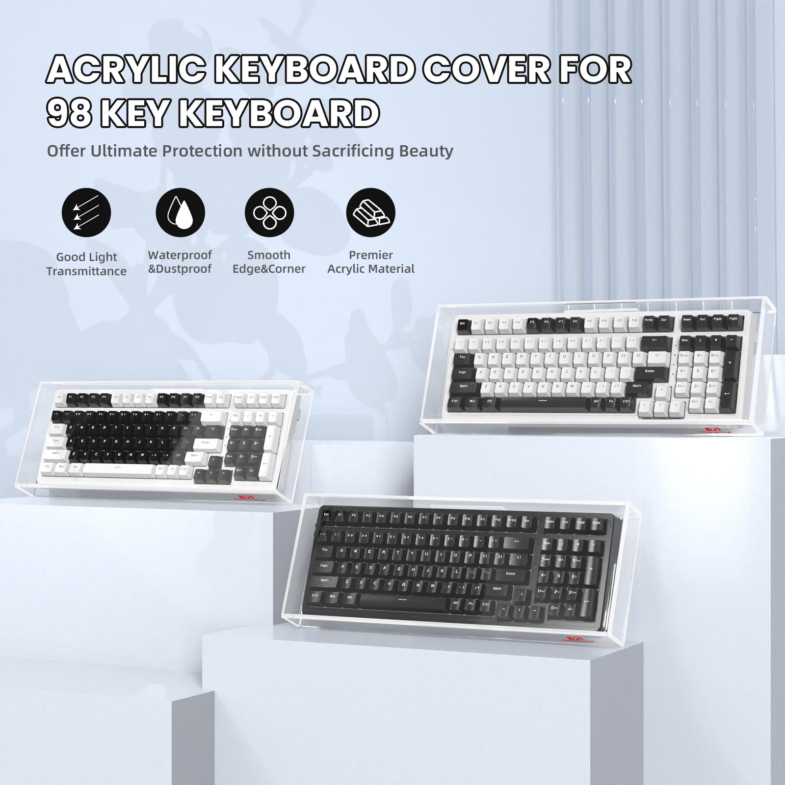 Ziyou Lang Kc04 Acrylic Clear Transparent Keyboard Cover(17.4 * 6.5 * 1.89) With Dustproof Waterproof Anti Hit Anti Cat Protecti