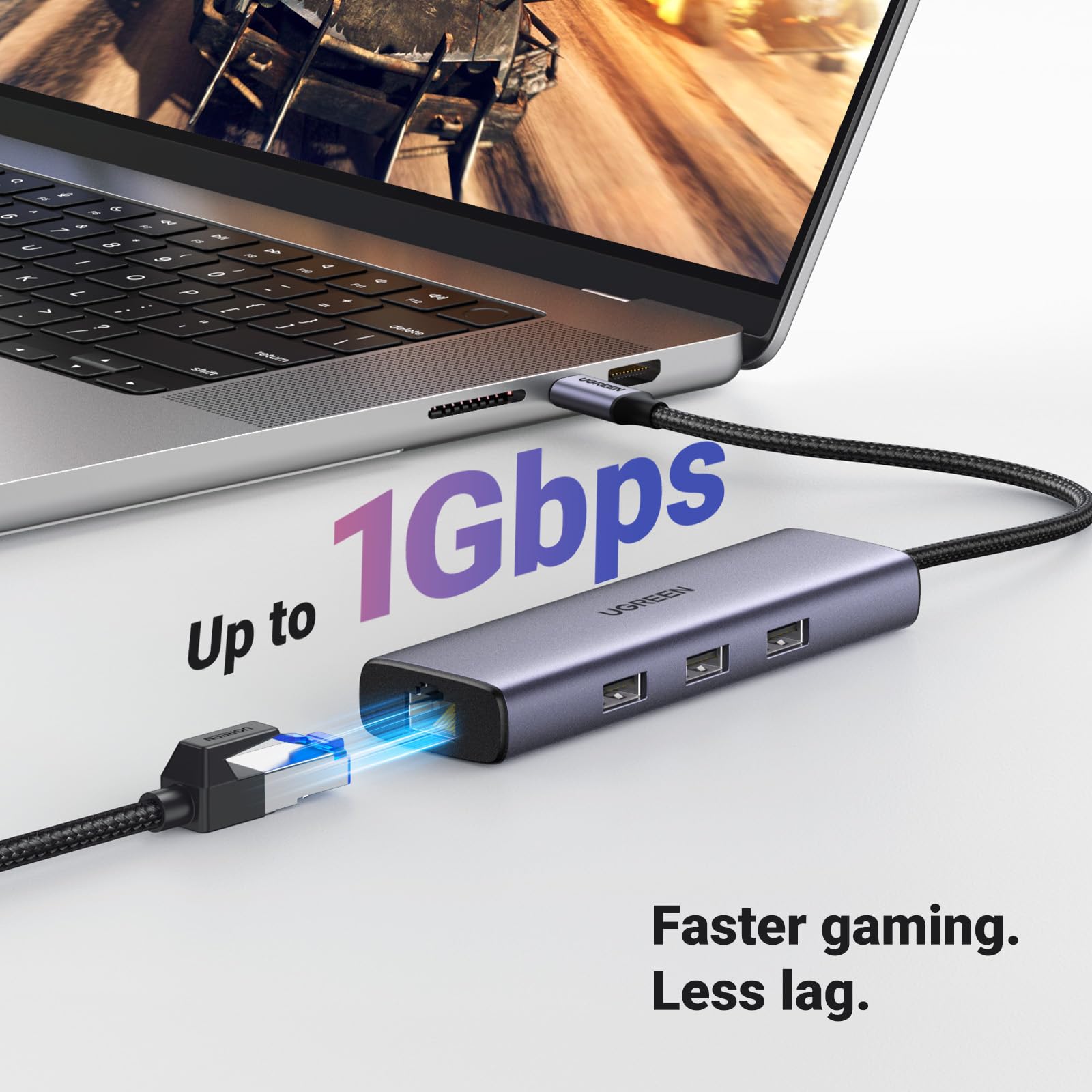 Ugreen Revodok 6 In 1 Usb C Hub Gigabit Ethernet Adapter With 4K Hdmi, 100W Pd Charging, Usb A Data Ports Compatible With Mac M1