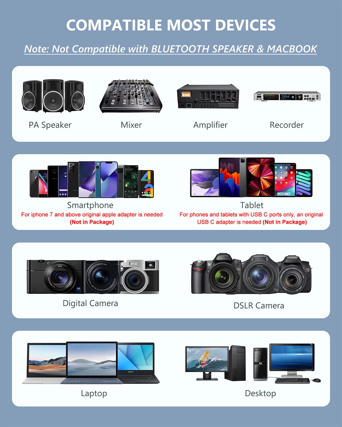 Wireless Microphone System Dual Transmitters Receiver Lavalier/Headset Mic Set Rechargeable Bodypack For Pa Speaker, Camera, Vid