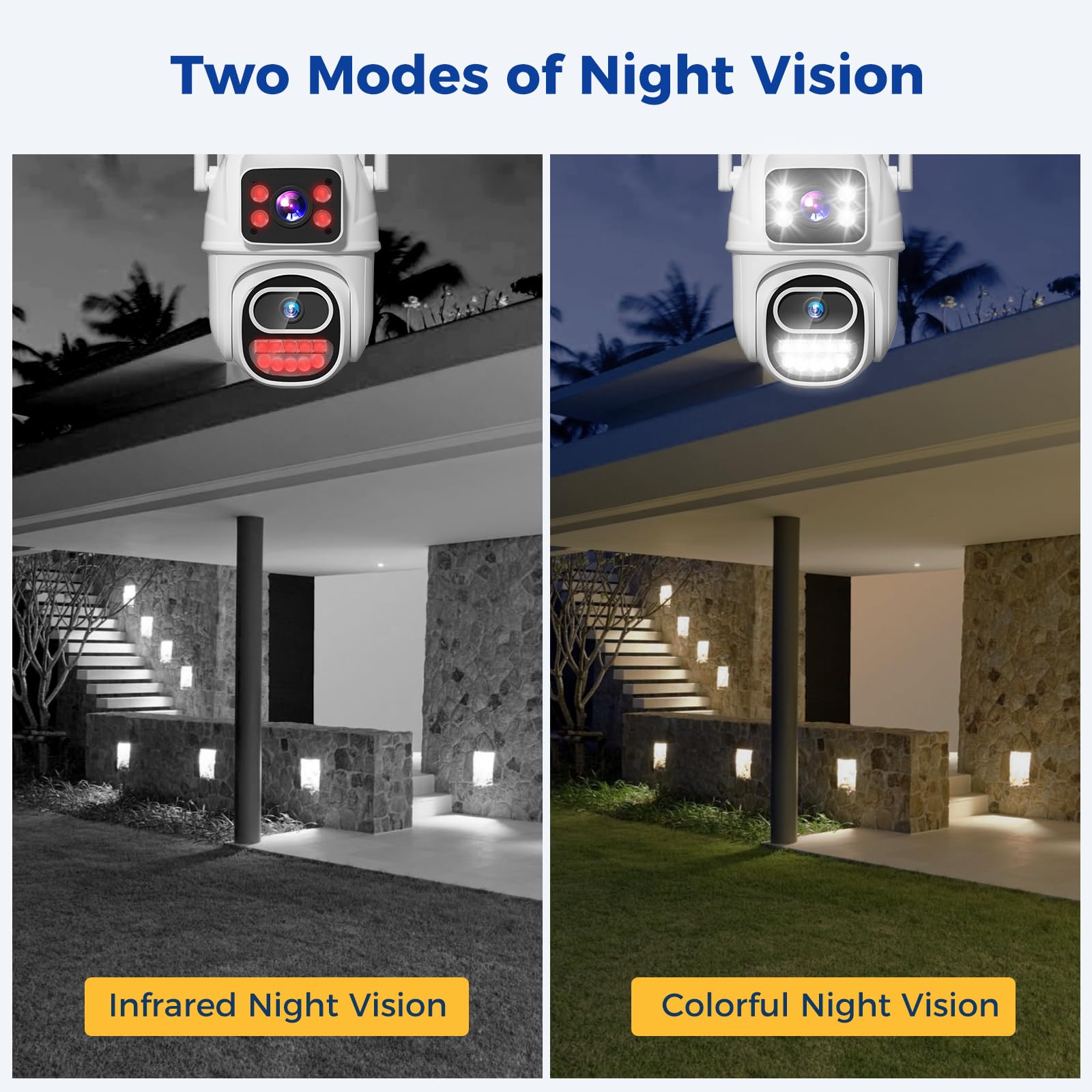 Gaiexce Wifi Security Camera Outdoor Wireless, 6Mp Dual Lens Plug In 360 Security Camera, Human Auto Tracking, Ai Motion Detecti