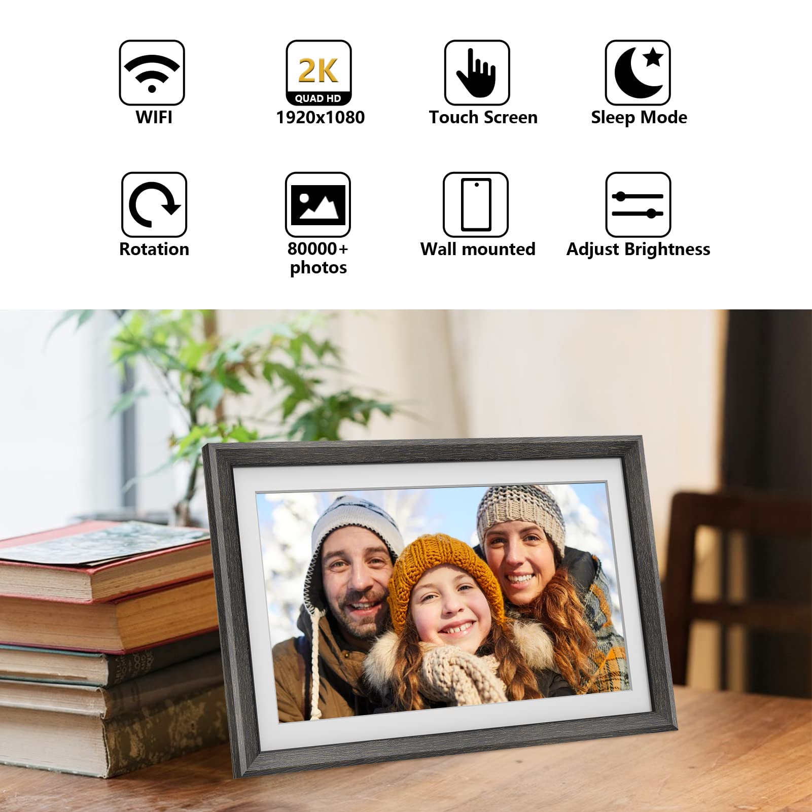 Frameo 15.6 Inch 32Gb Wifi Digital Photo Frame 1920 * 1080 Ips Fhd Touch Screen Smart Digital Picture Frame, Wall Mountable, Aut