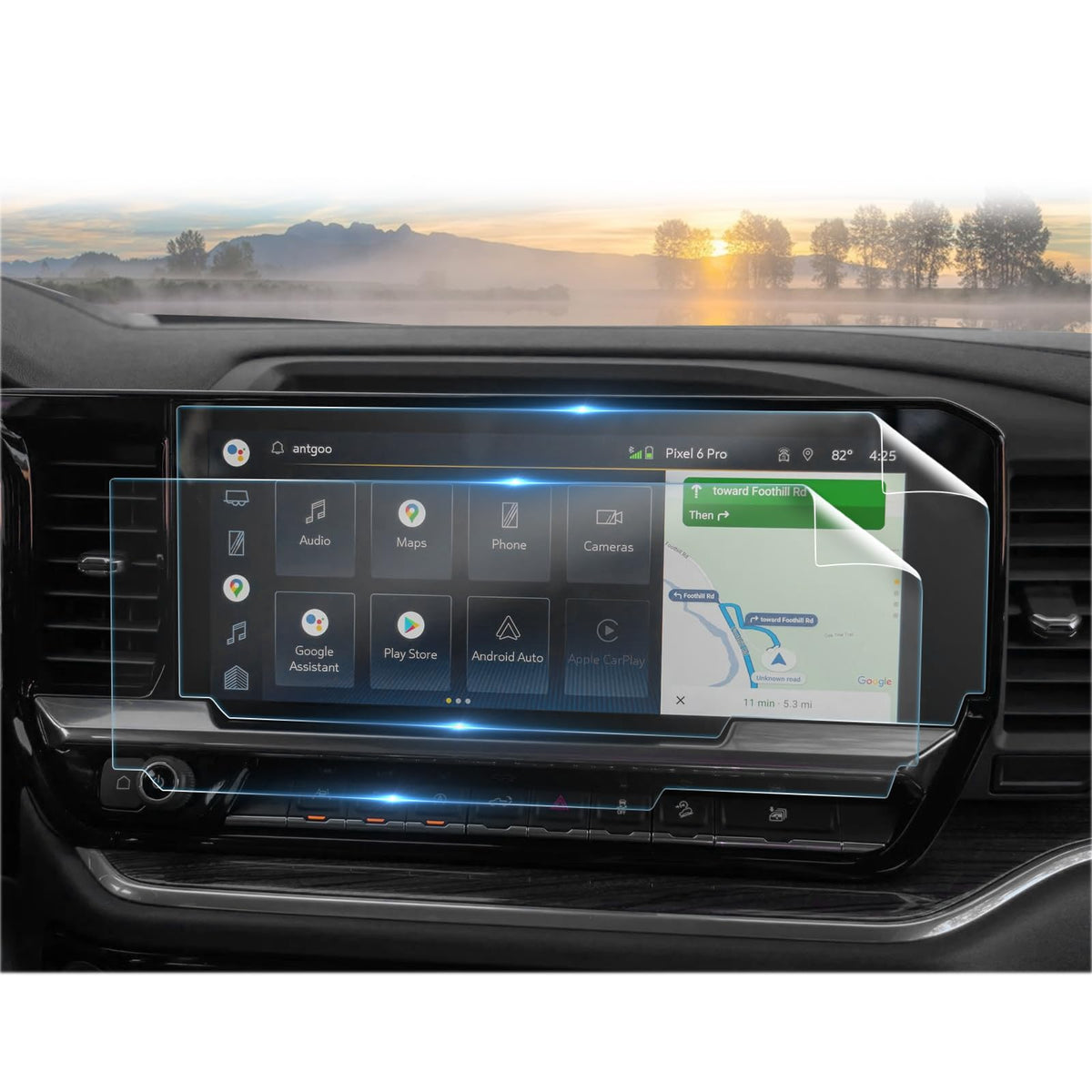 (2Pcs) For 2022 2023 2024 2025 Chevy Silverado 1500 Screen Protector & Gmc Sierra 1500 Screen Protector For 2024 Silverado/Sierra 2500Hd 3500Hd Accessories 13.4' Nano Foils
