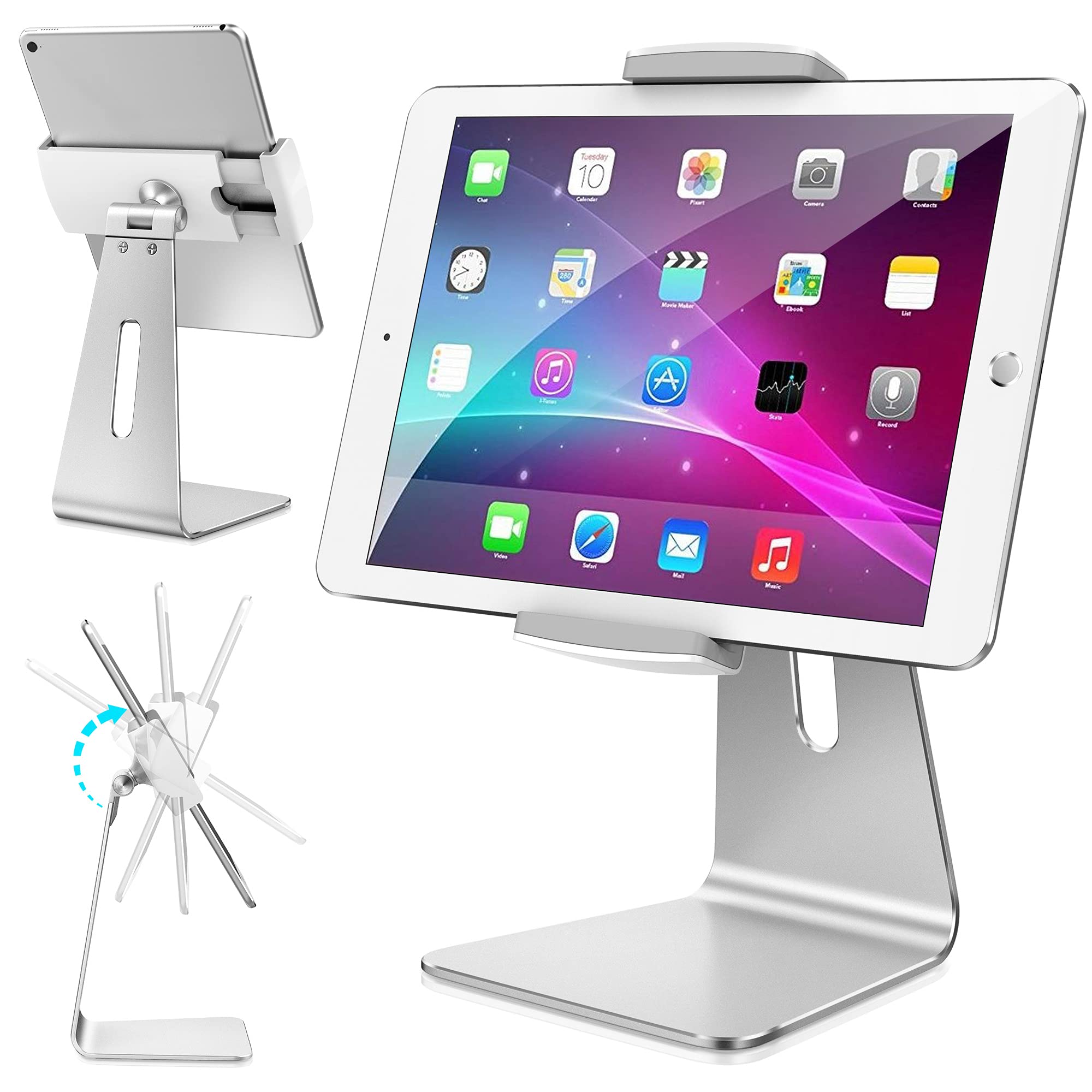Abovetek Elegant Tablet Stand, Aluminum Ipad Stand Holder, Desktop Kiosk Pos Stand For 7 13 Inch Ipad Pro Air Mini Galaxy Tab Ne