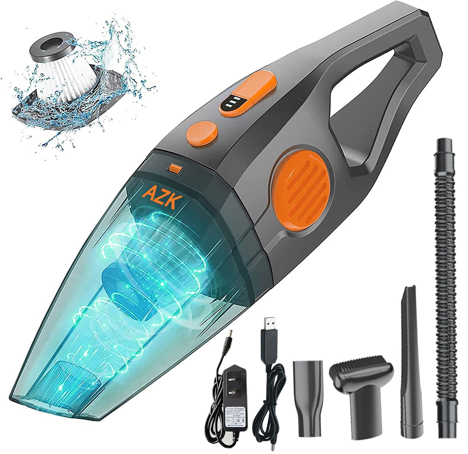 Azhzolsk Dust Busters Upgrade Handheld Vacuum Cordless Rechargeable Handheld Vacuums 12000Pa 16500Pa High Power With Power Displ