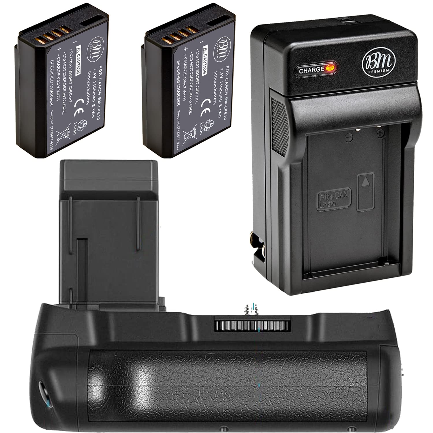 Bm Premium Battery Grip Kit For Canon Eos Rebel T3, T5, T6, 1100D, 1200D, 1300D Digital Camera   Includes 1100Dn Battery Grip Re