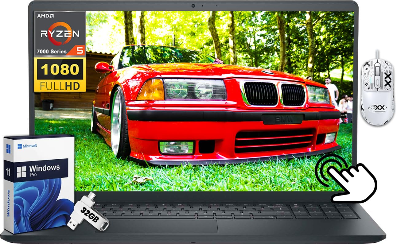 Dell Inspiron 15 3535 Touchscreen Laptop, 15.6 FHD Touch Screen Display, AMD Ryzen 5 7530U (Beat i7-1160G7), 16GB RAM, 1TB SSD, 