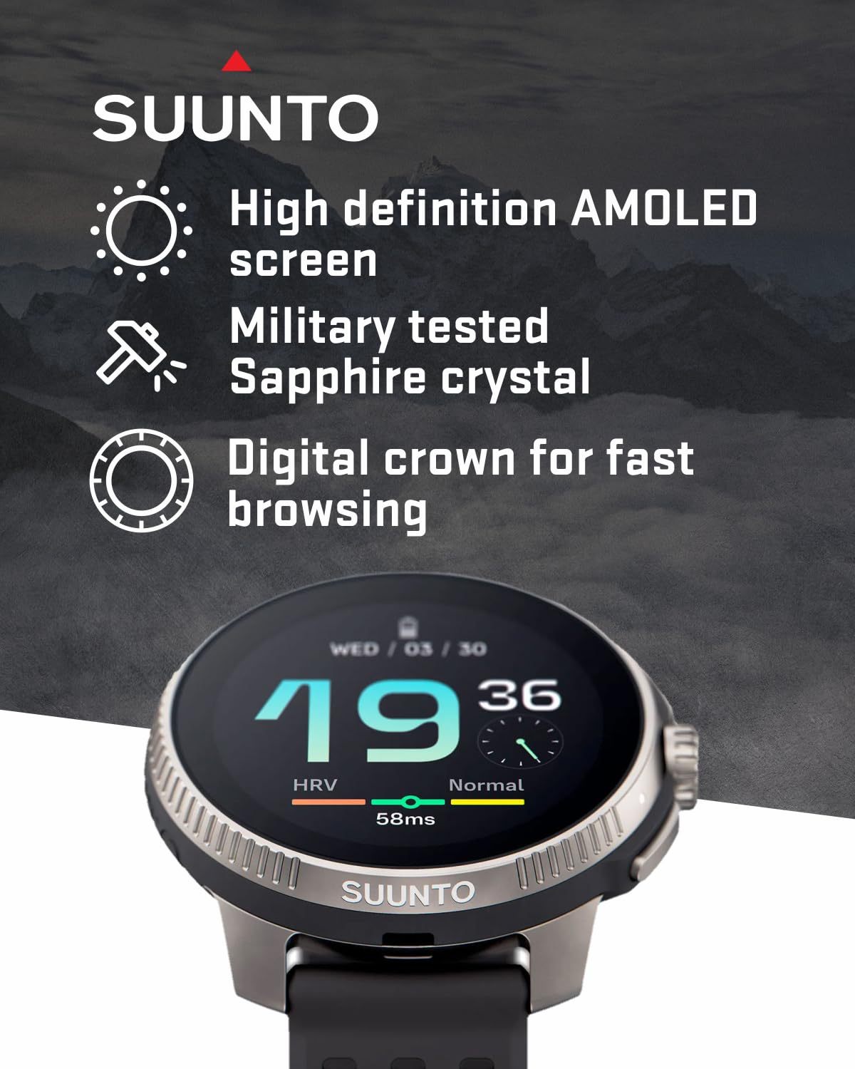 Suunto Race Sports Titanium Smartwatch, Charcoal, Gps Tracker W/Clearer Amoled Touchscreen, Dual-Band Gnss & Global Offline Map,