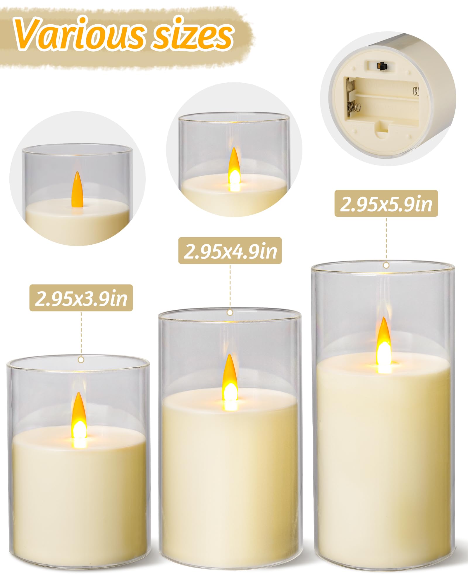 Upinmz Flickering Flameless Candles With Remote And Timer