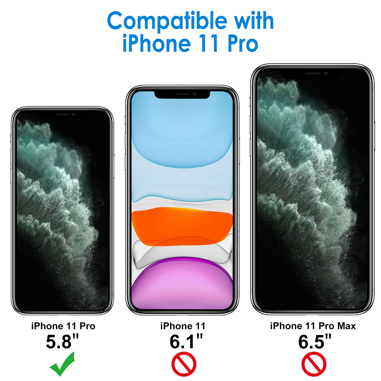 Jetech Case For Iphone 11 Pro 5.8-Inch, Non-Yellowing Shockproof Phone Bumper Cover, Anti-Scratch Clear Back (Midnight Green)