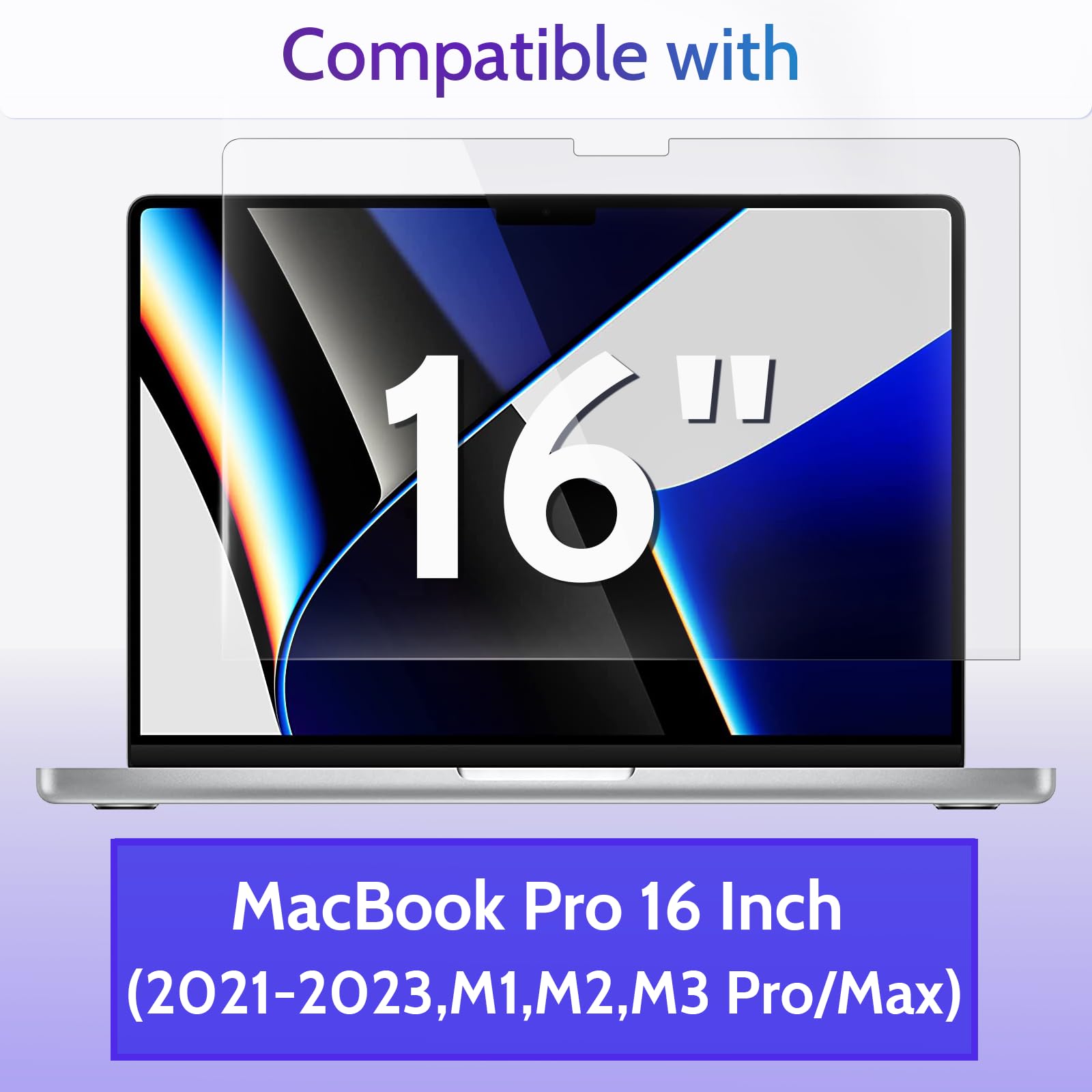 Peslv 3 Pack Anti Blue Light Screen Protector For Macbook Pro 16 Inch(2021 2023, M1, M2, M3) A2991/A2485/A2780, 16.2'' Mac Lapto
