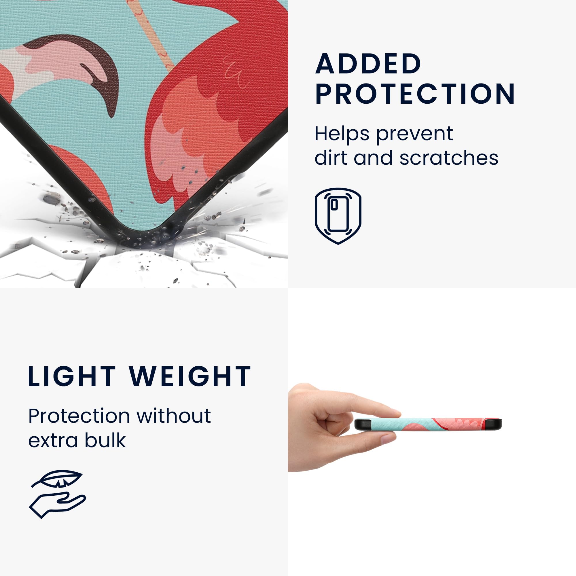 Kwmobile Case Compatible With Barnes & Noble Nook Glowlight 4 / 4E Case   Ereader Cover   Flamingos Dark Pink/Pink/Red