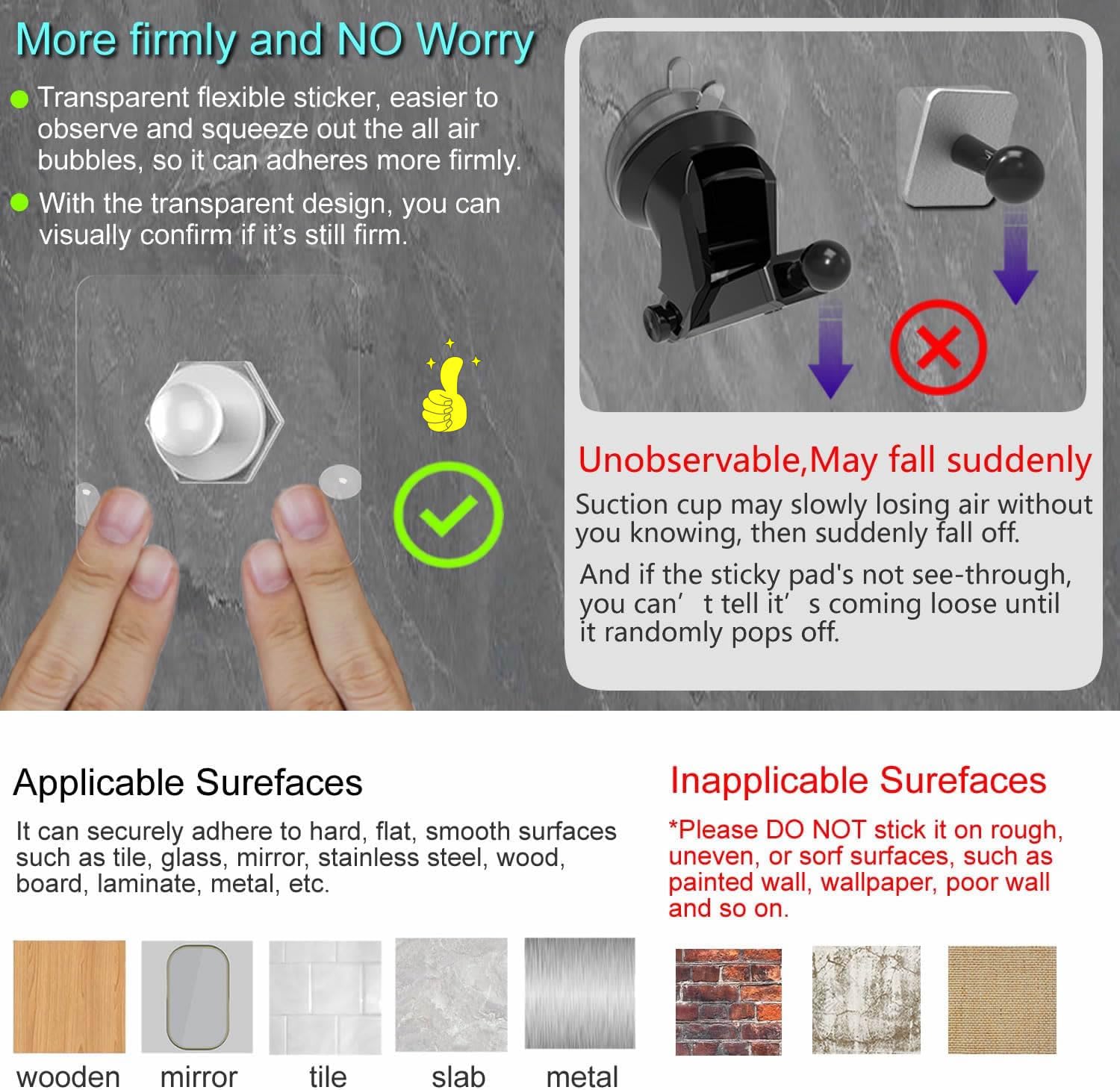 Oceanlove For Magsafe Wall Mount Magnetic Phone Holder, Self-Adhesive, 360 Rotatable, Waterproof, Compatible With Iphone 16/15/1