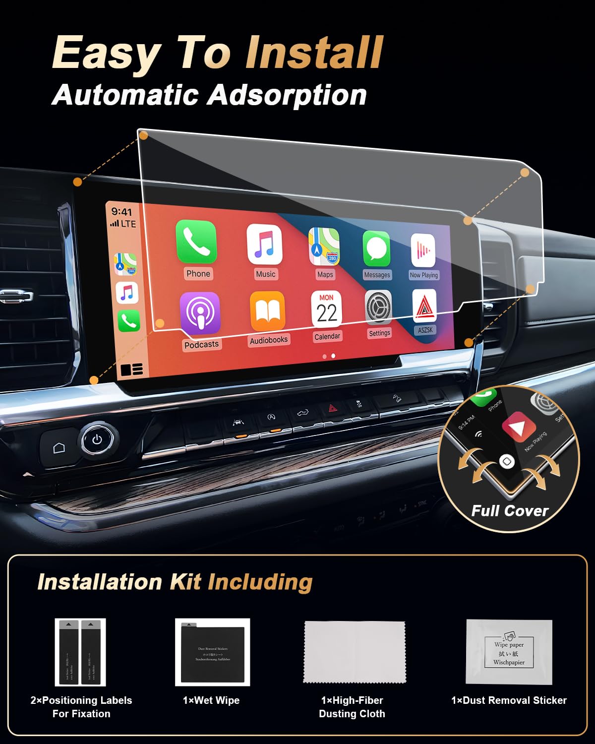 Ecozen Screen Protector 2 Pcs Compatible With 2022 2024 Chevy Silverado 1500 & Gmc Sierra 1500, Nano Film Navigation Screen Prot