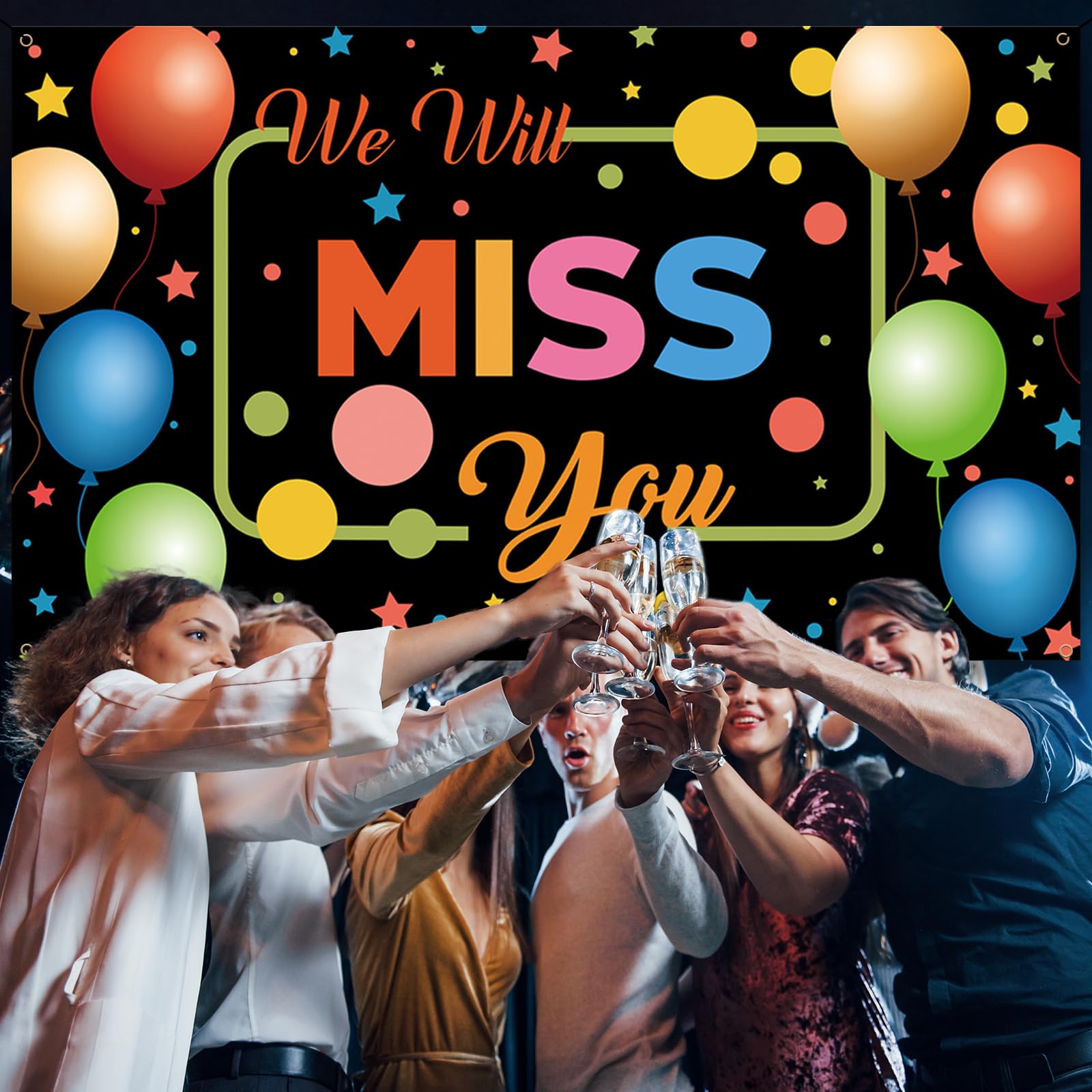 We Will Miss You Backdrop Banner, Going Away Decorations, Photo Booth Props For Farewell Goodbye Moving Away Retirement Graduati