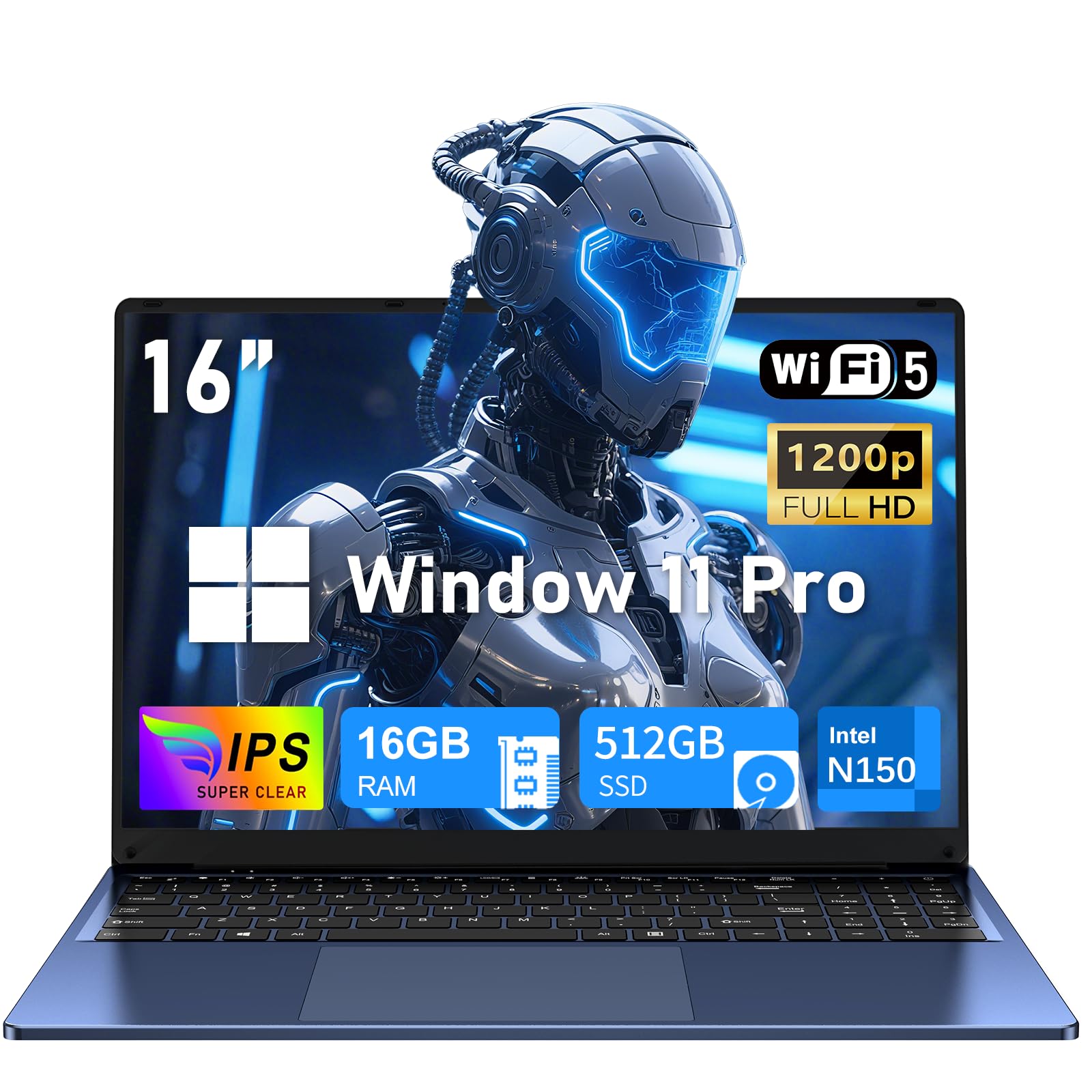 NIAKUN Gaming Laptop,Lap Top Computer Windows 11 Pro 2026,16GB RAM 512GB SSD,Intel N150 Processor(up to 3.6GHz), Backlit Keyboar