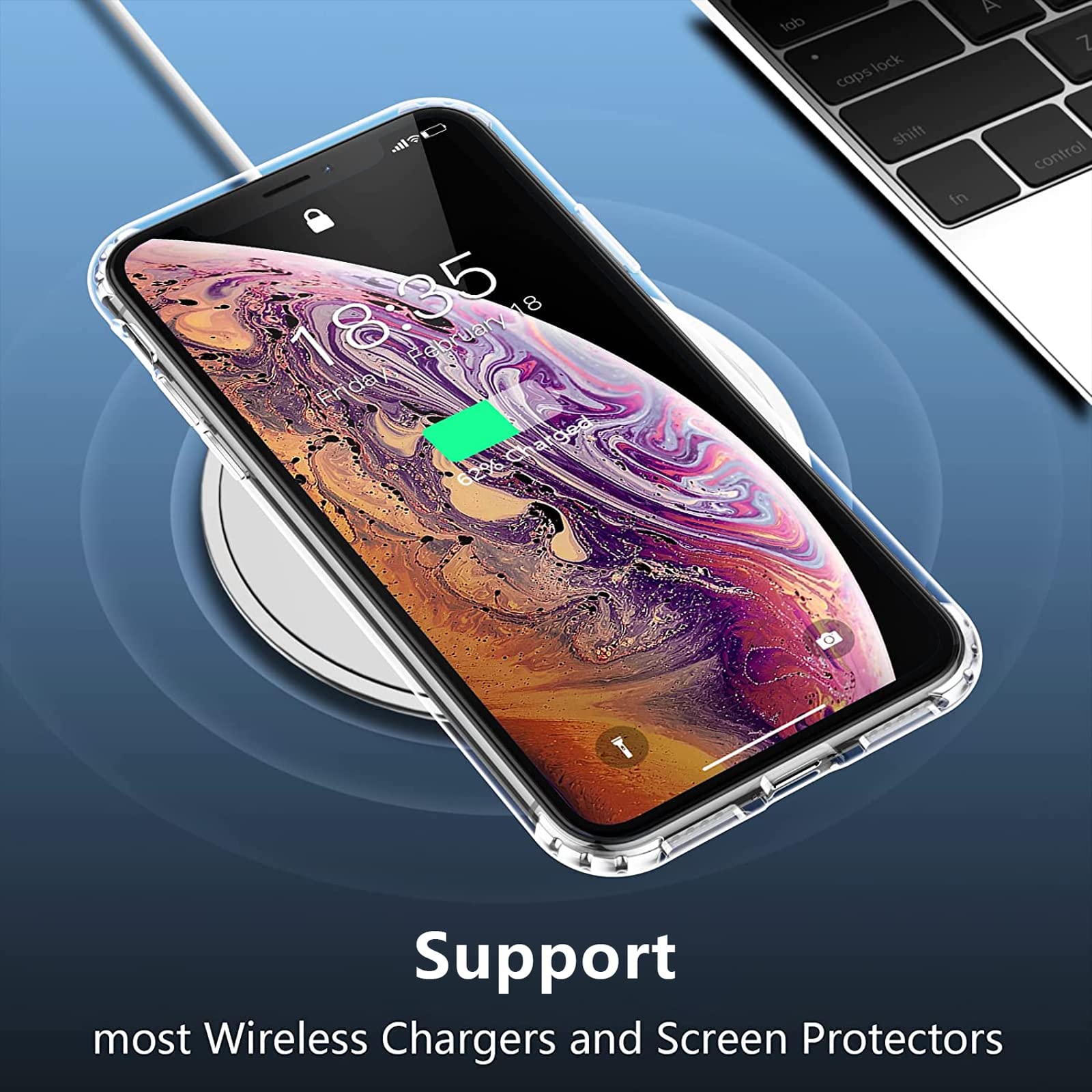 Spidercase For Iphone Xs Max Case, [Crystal Clear Not Yellowing][With 2 Pcs Tempered Glass Screen Protectors] Slim Thin Case, Cl