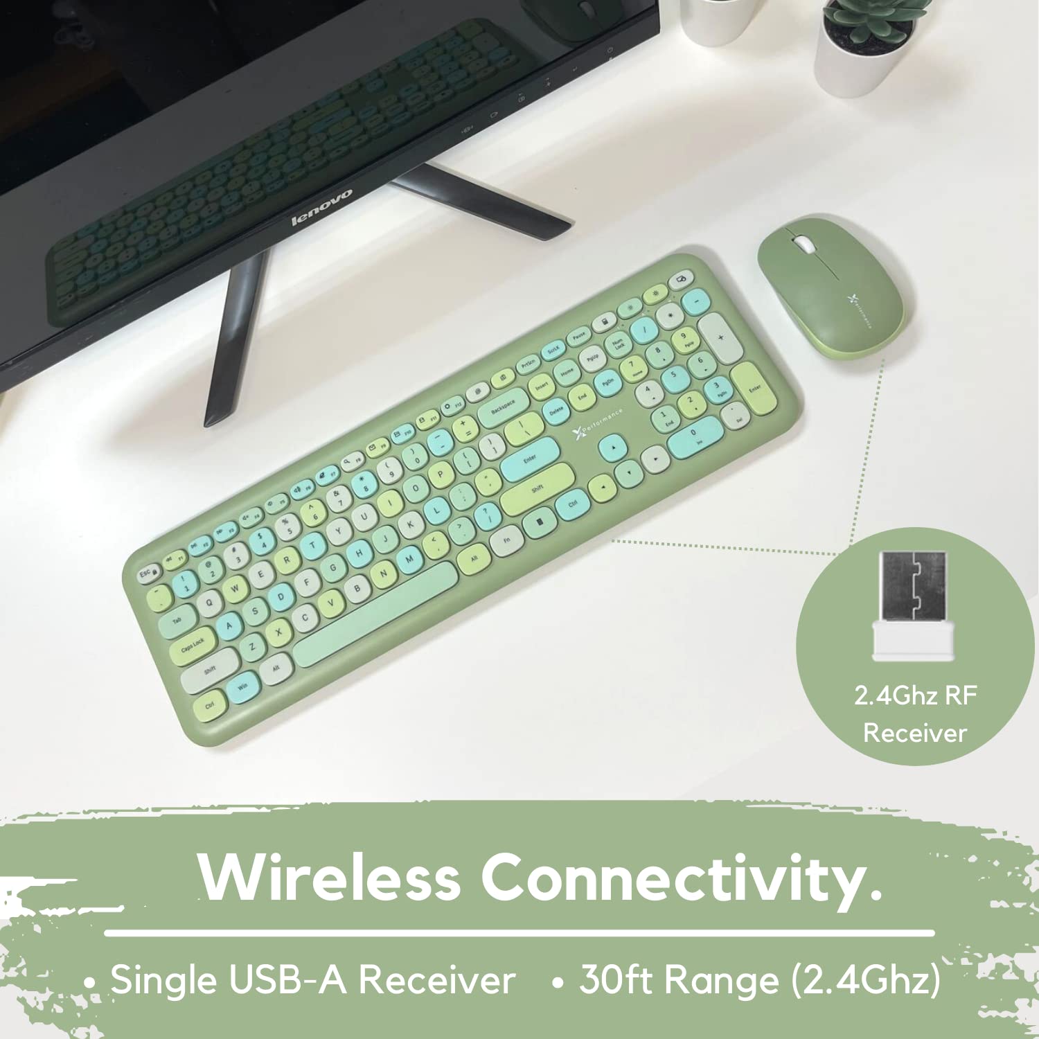 X9 Green Keyboard And Mouse Combo   2.4G Wireless Connectivity   Transform Your Space With A Cute Wireless Keyboard And Mouse Retro Set   Colorful Keyboard And Mouse   Aesthetic Keyboard
