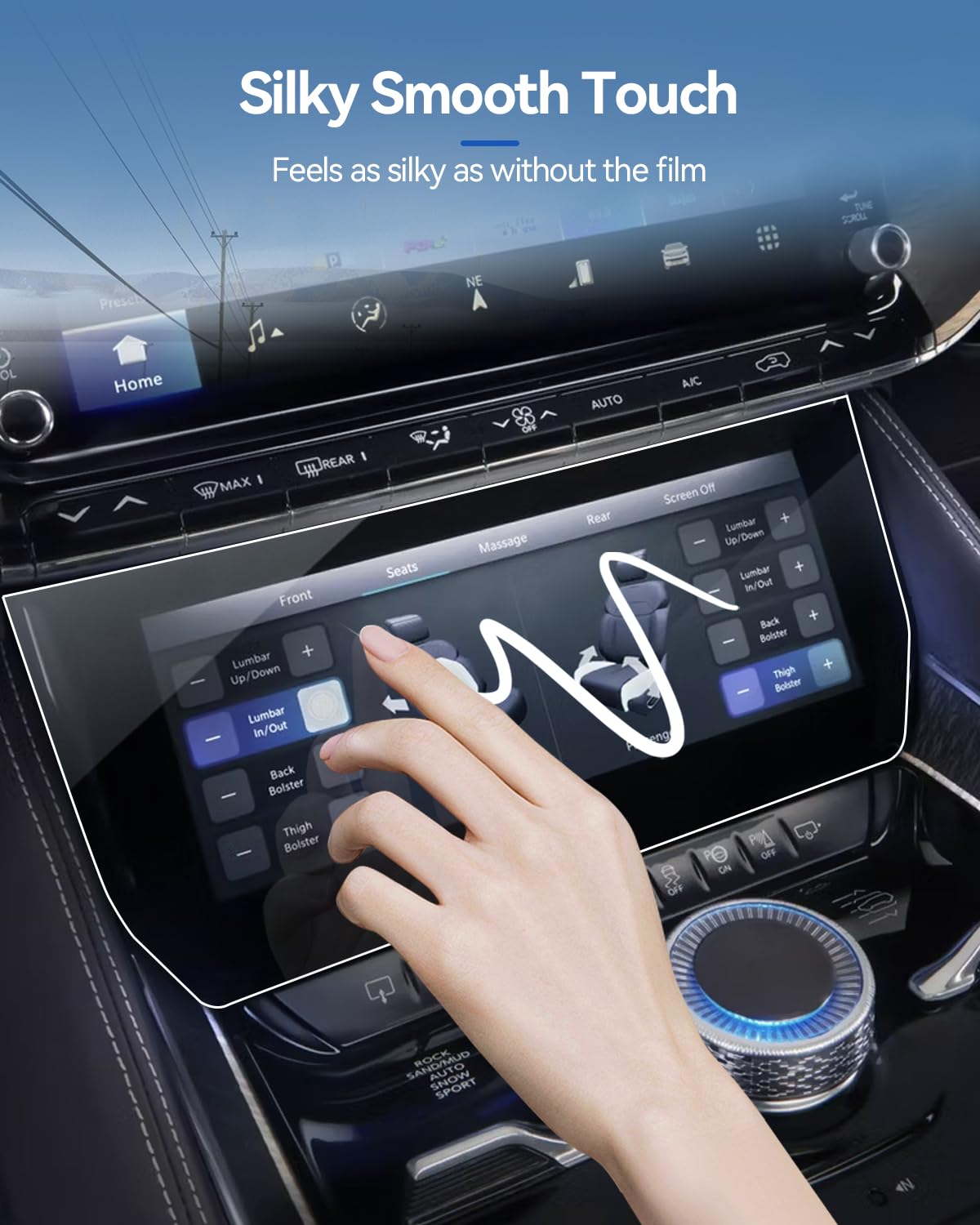 Lantu 2Pcs Car Screen Protector For 2024 2023 2022 Grand Wagoneer Accessories Front Row Under Navgation Ac Nano Touchscreen Prot