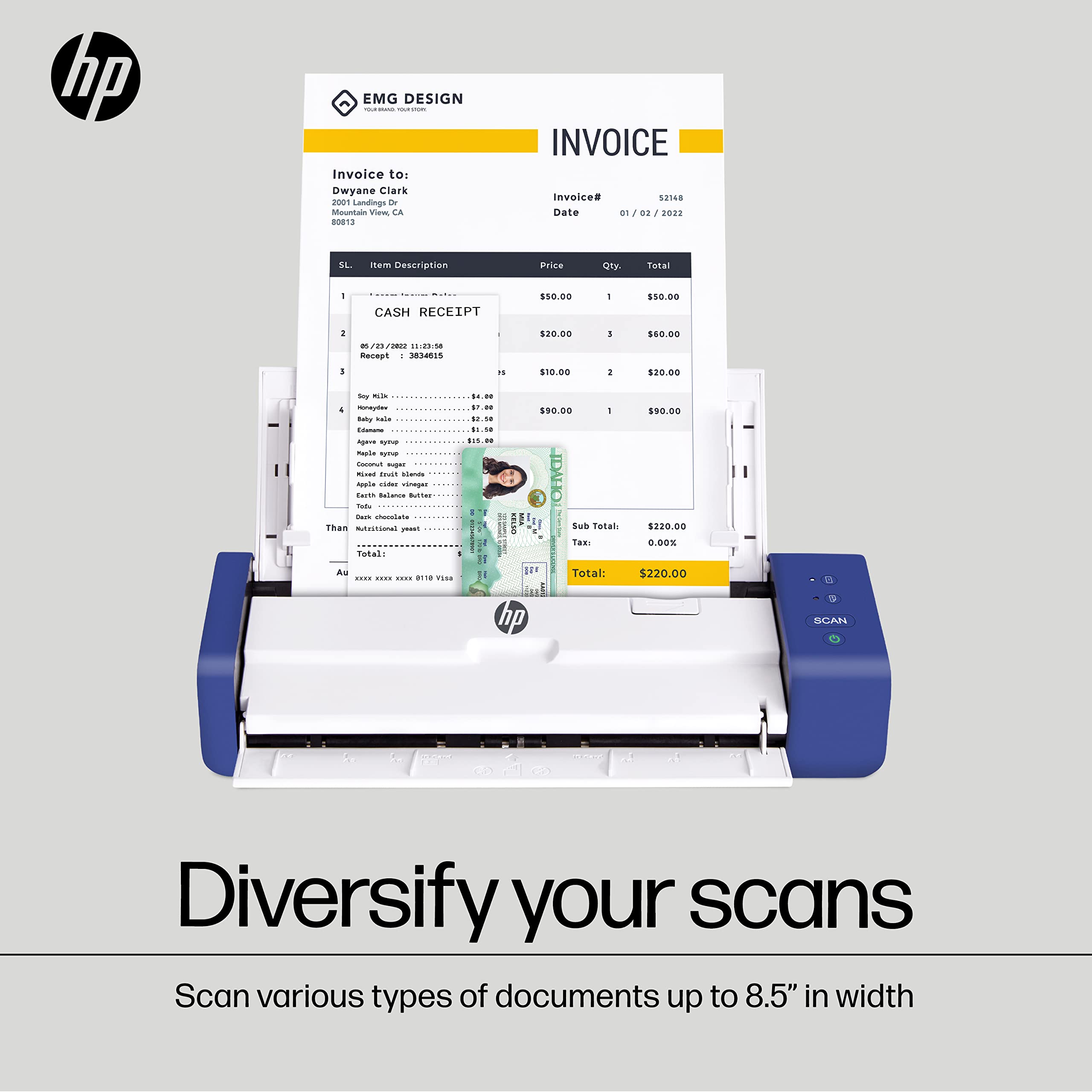 Hp Compact Desktop Duplex Usb Mobile Document & Photo Scanner With Auto-Feed Tray For Portable 2-Sided Digital Scanning, Model H
