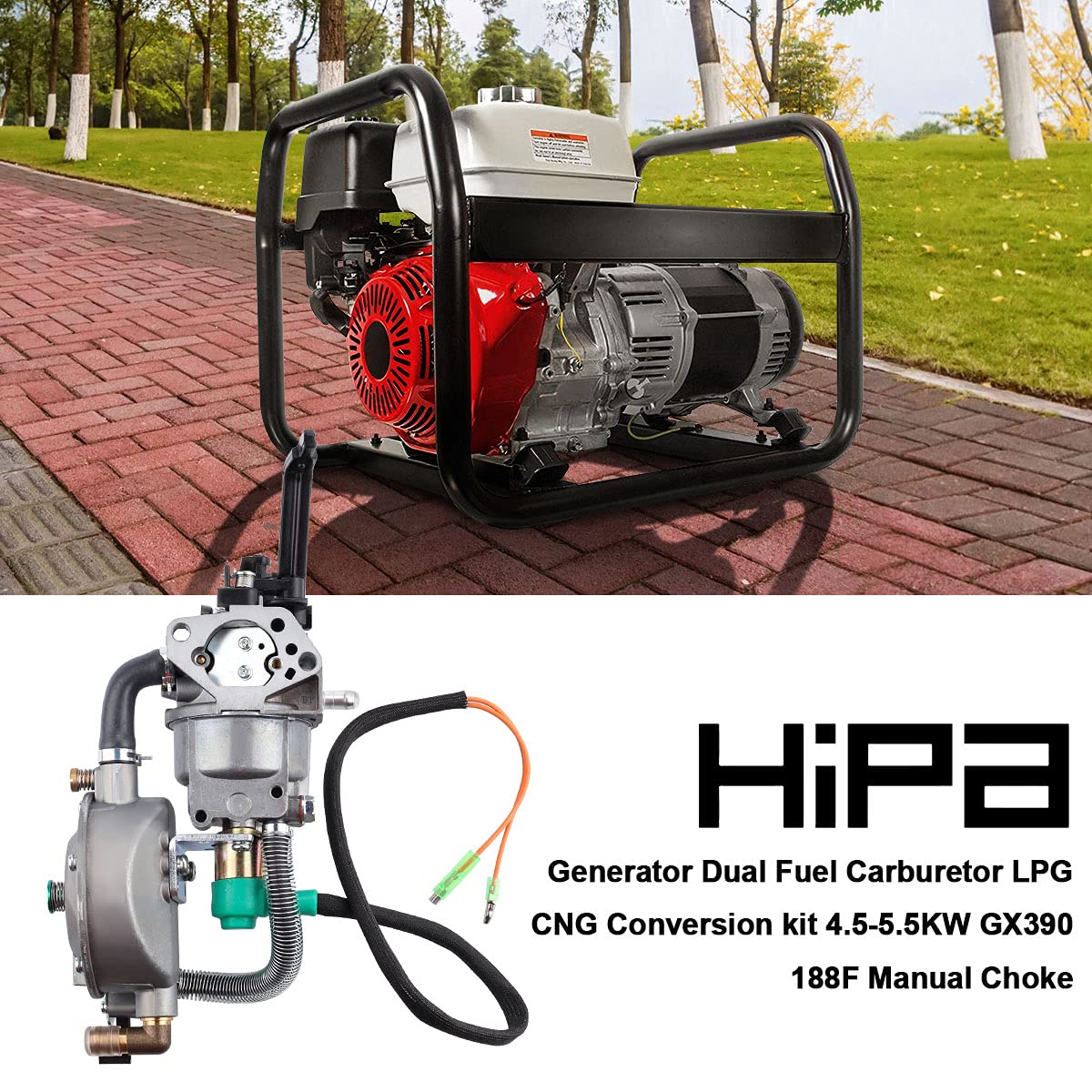 Hipa Gx390 188F Generator Dual Fuel Carburetor Lpg Cng Conversion Kit 4.5 5.5Kw Manual Choke