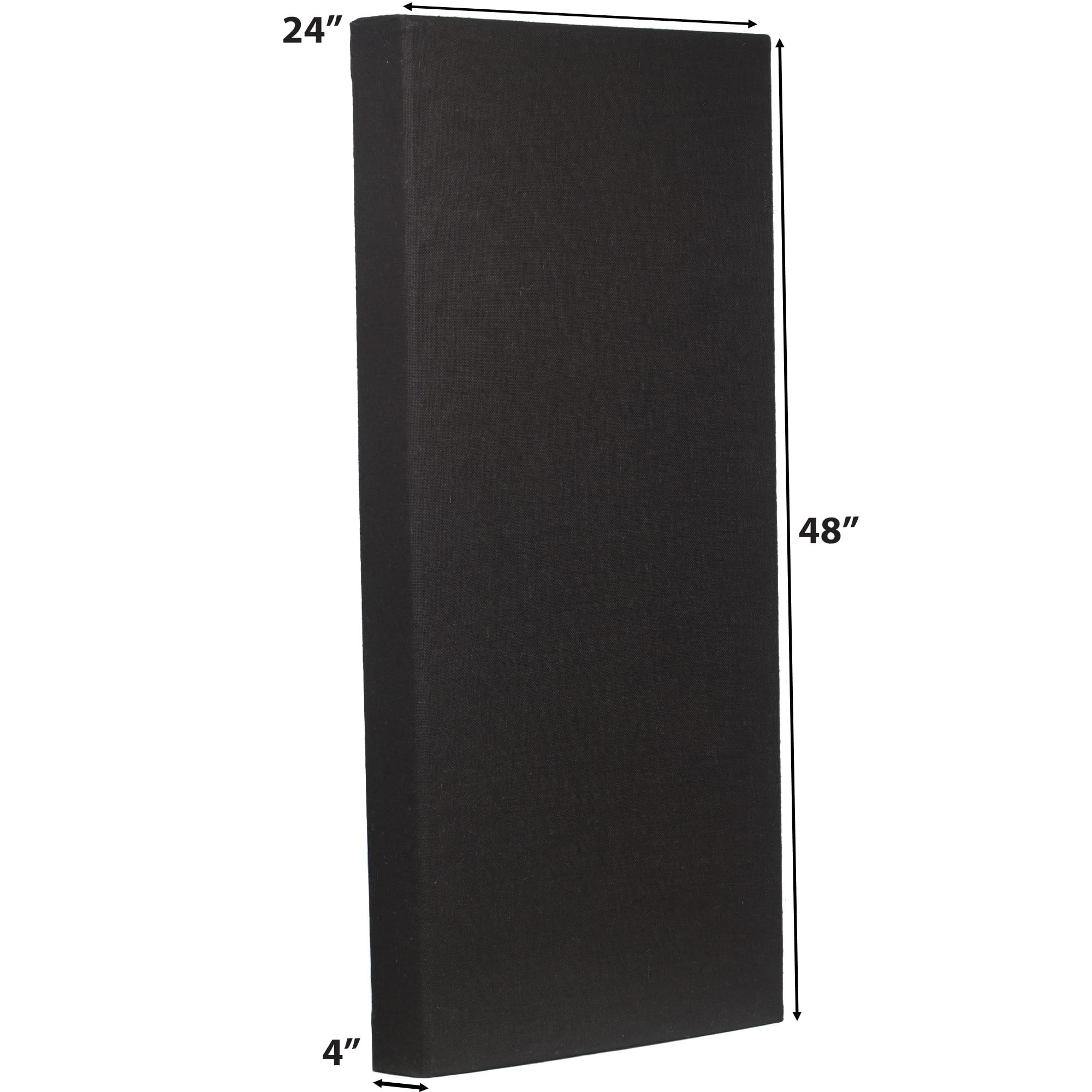 Ats Acoustic Panel 24X48X4 Inches, Beveled Edge, In Black