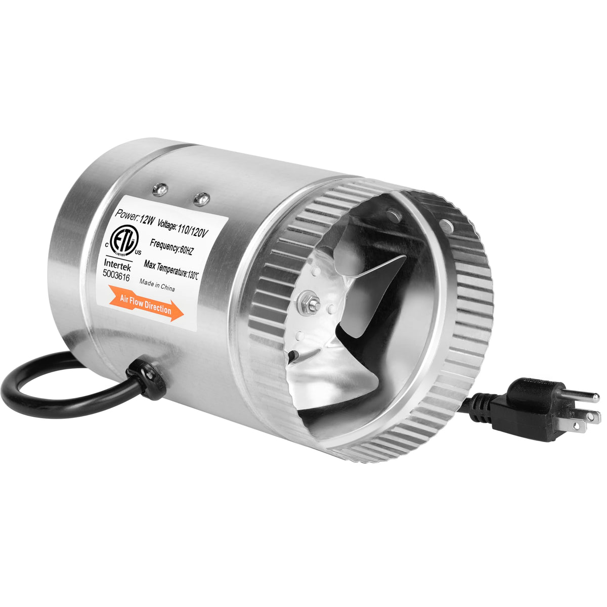 Ipower 4 Inch Inline Duct Fan 100 Cfm Booster Exhaust Fan With Low Noise For Hvac Ventilation In Attic, Bathroom, Basemen And Ki