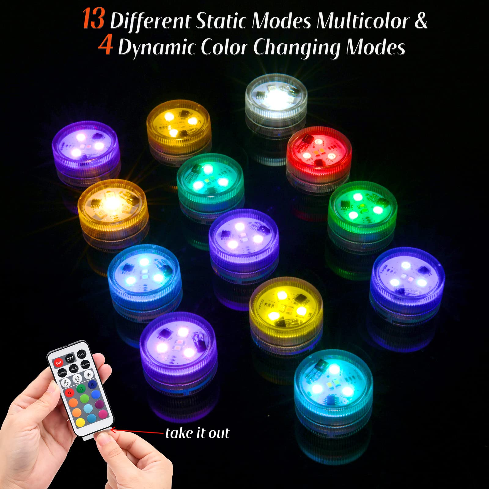 Mini Submersible Led Tea Lights   Waterproof Flameless Led Lights Battery Powered, Small Led Candle Light For Halloween Pumpkin,