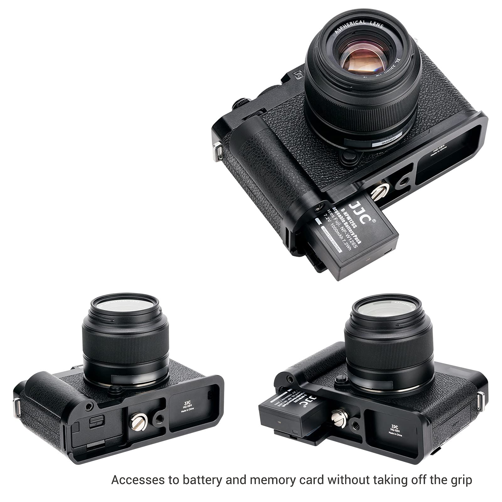 Jjc Solid Metal Hand Grip Secure Quick Release Plate L Bracket Holder For Fuji Fujifilm X E4 Xe4 Replaces Fuji Mhg Xe4 Handgrip