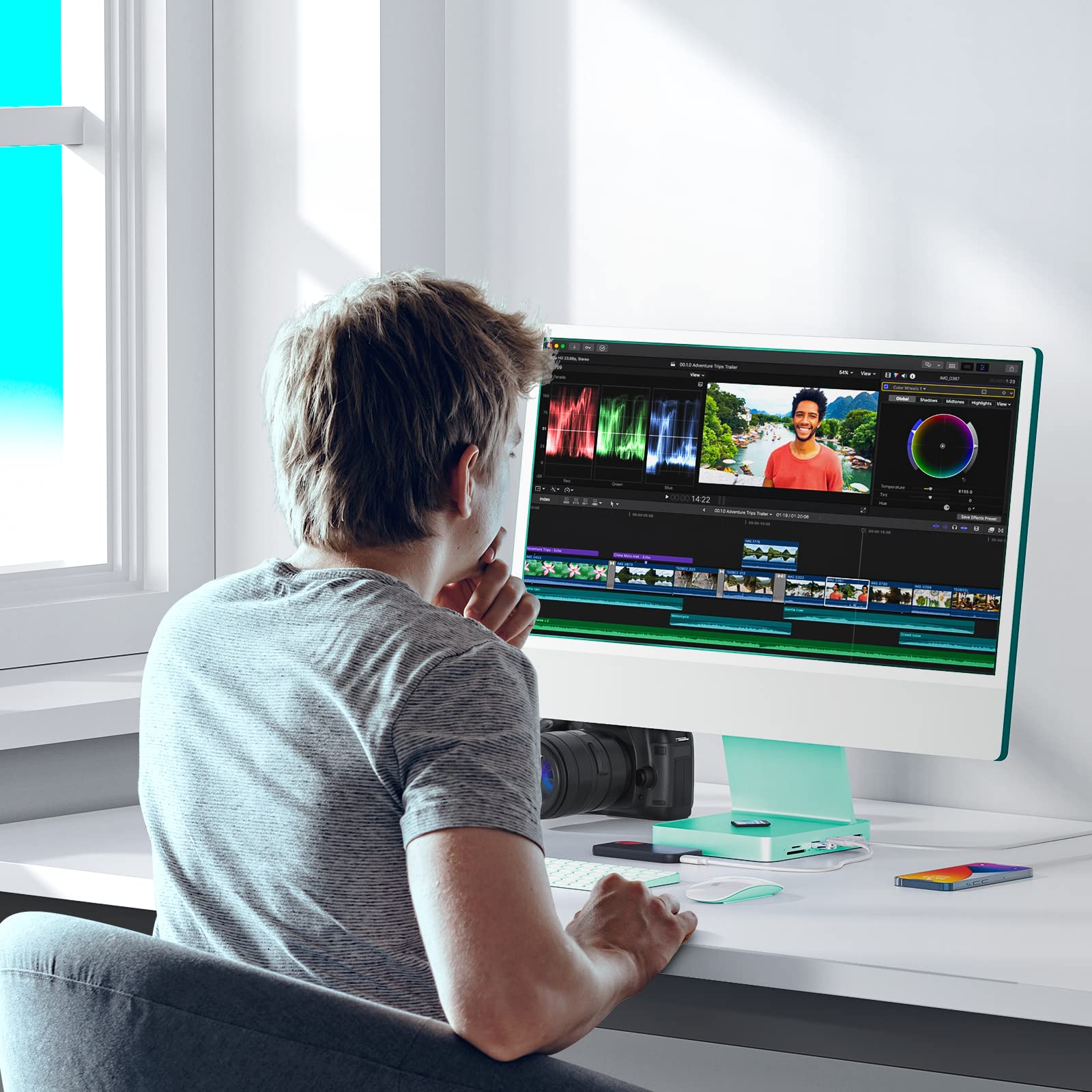 Usb C Hub For Imac 24 Inch 2021/2023, Pulwtop 7 In 1 Usb Hub Adapter Imac Accessories For Imac M1/M3 With Usb C 10Gbps 3*Usb A S