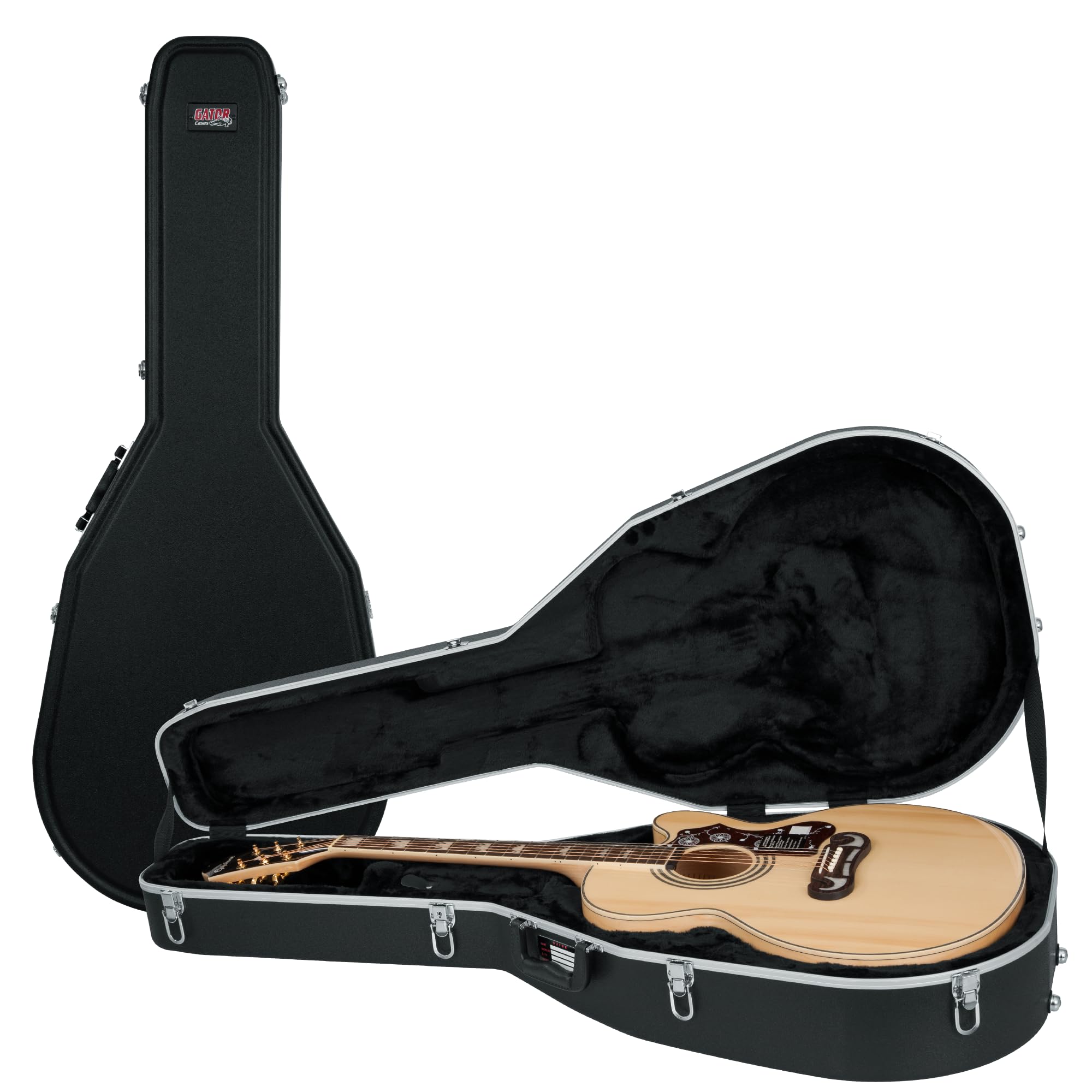 Gator Cases Deluxe ABS Molded Case for Acoustic Guitars, Fits Jumbo Sized Acoustics (GC-JUMBO)