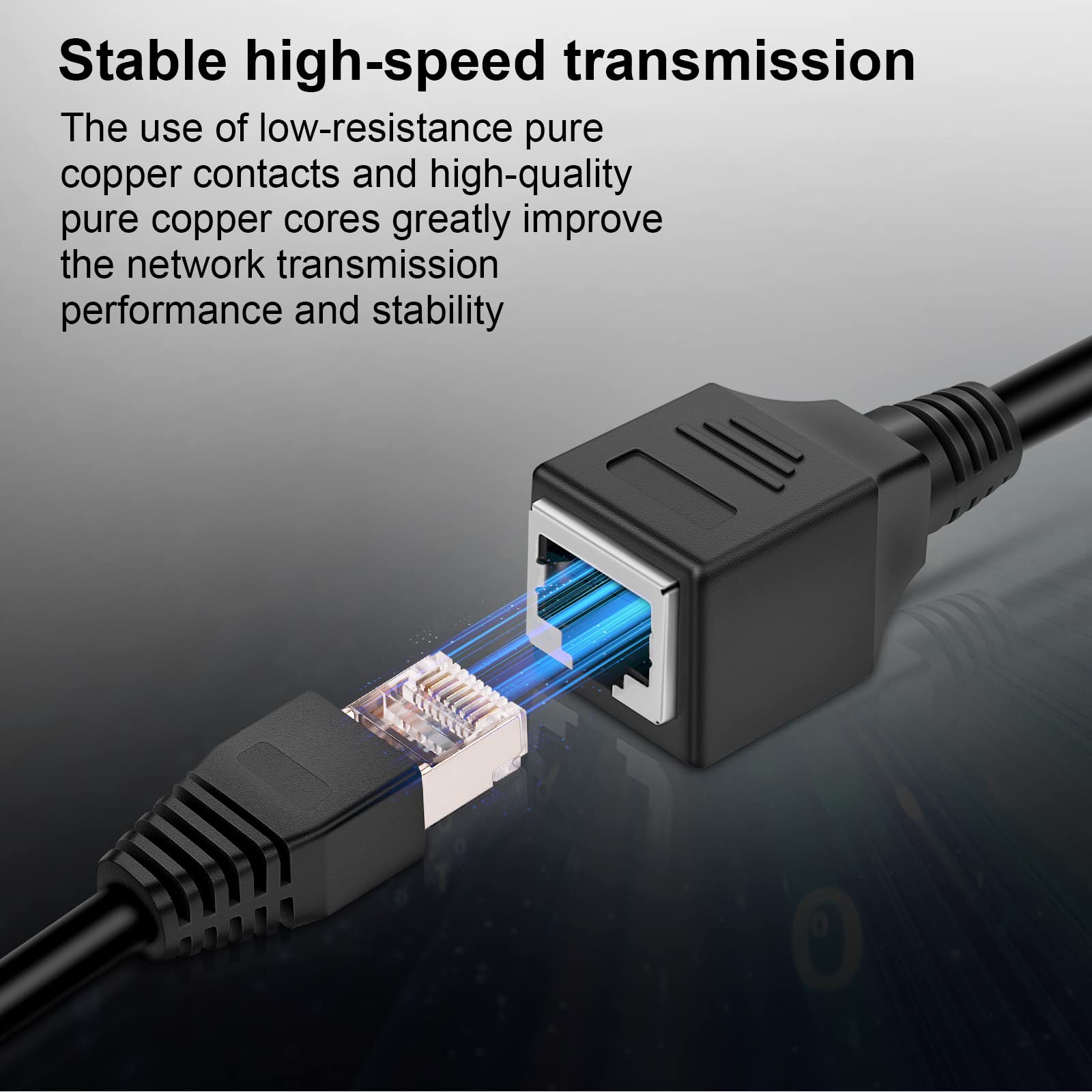 Igreely Ethernet Extension Cable 2Pack Ethernet Lan Male To Female Network Cable Rj45 Cat6 Extension Patch Cable Extender Cord 1