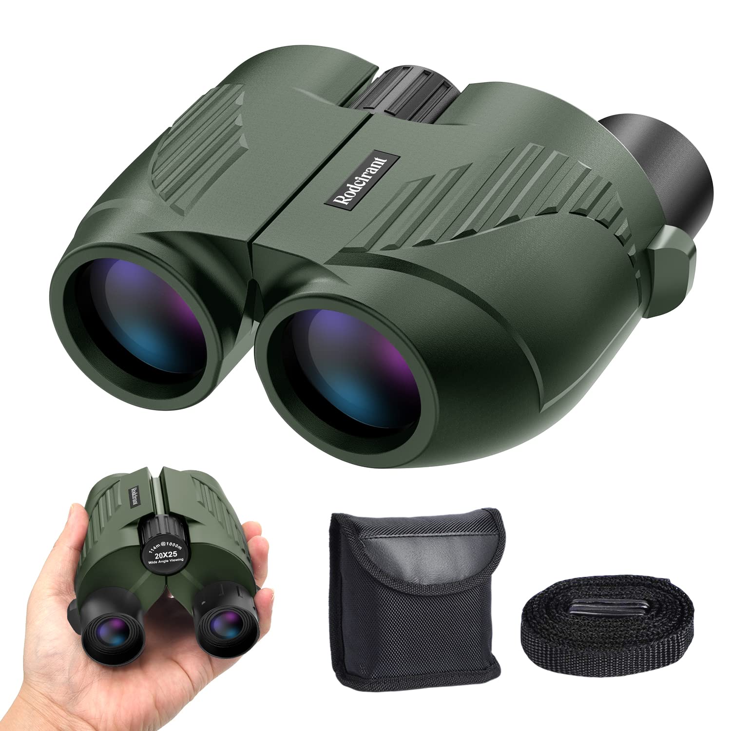 20X25 Compact Binoculars For Adults And Kids,Large Eyepiece Waterproof Binocular,Easy Focus Small Binoculars For Bird Watching,H