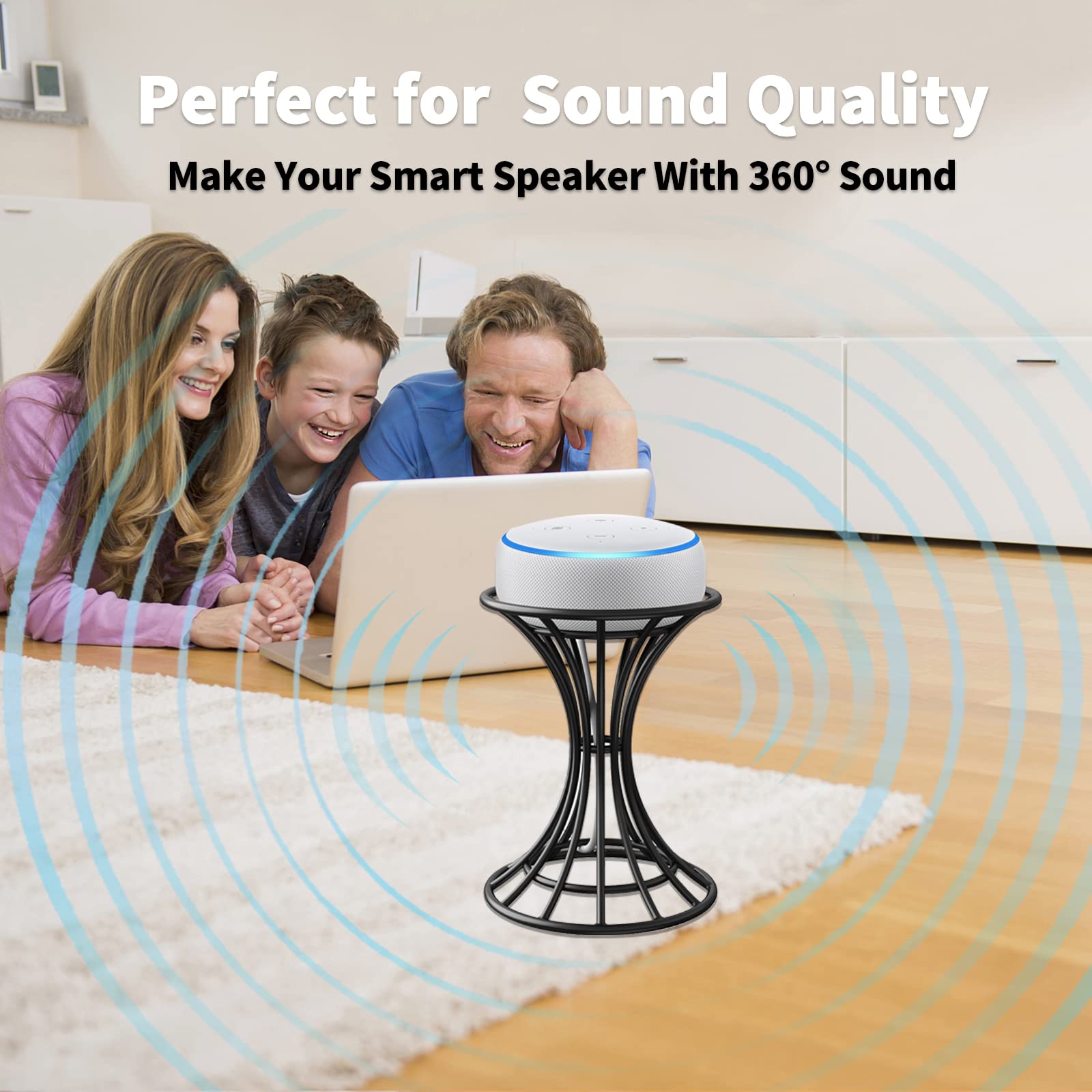 Hangcheng Smart Speaker Table Stand For Echo Dot 5Nd/4Rd/3Th/2Th Gen,Echo 4Th/ 3Rd/2Th Gen, Echo Glow, Apple Homepod Mini And Go