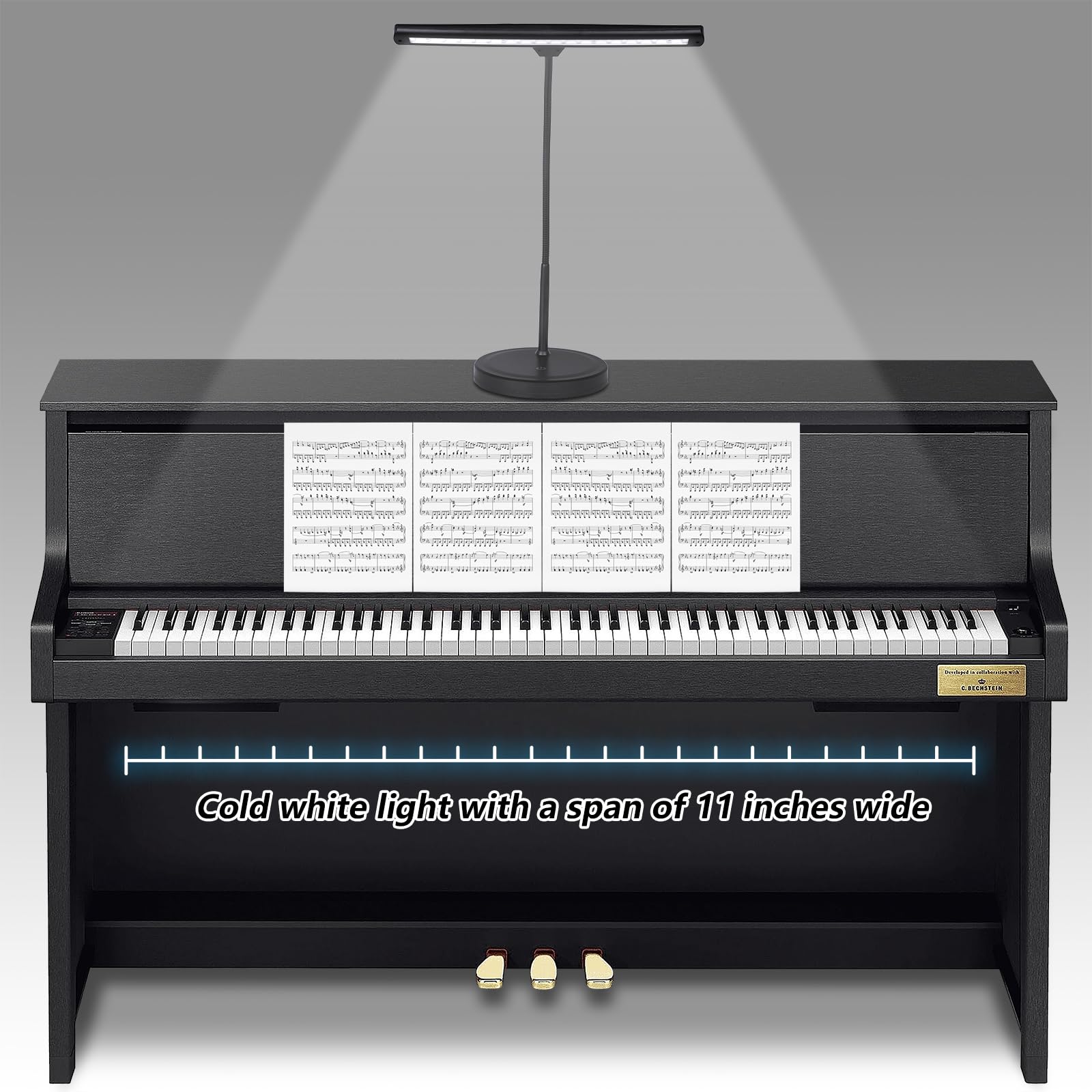 Vshinic 18 Led Piano Music Light With Adjustable Stand For Grand Piano, Musician, Book Reading, Crafting
