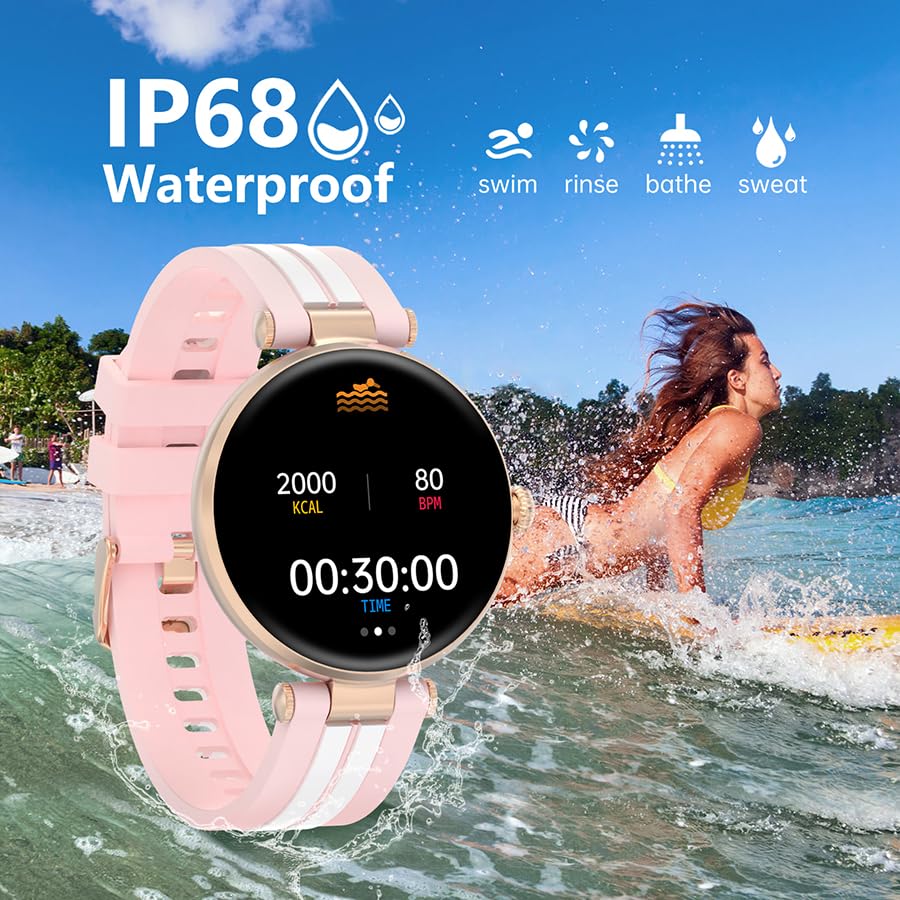 Bebinca Smart Watch, 1.7 '' Hd Smartwatch For Women, Fitness Watch With Heart Rate/Sleep/Ip68 Waterproof/120+ Sports Modes, Pedo