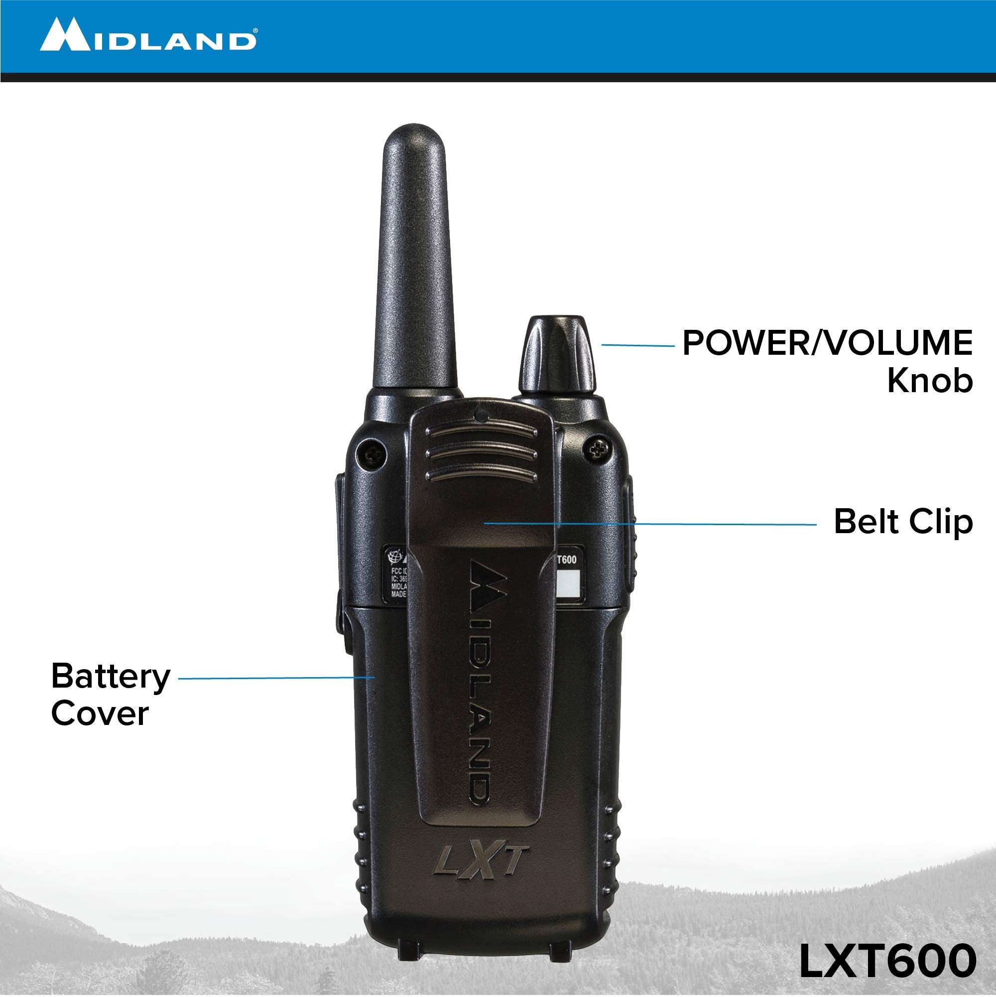 Midland Lxt600Vp3 36 Channel Frs Two Way Radio   Up To 30 Mile Range Walkie Talkie   Black (Pack Of 12)