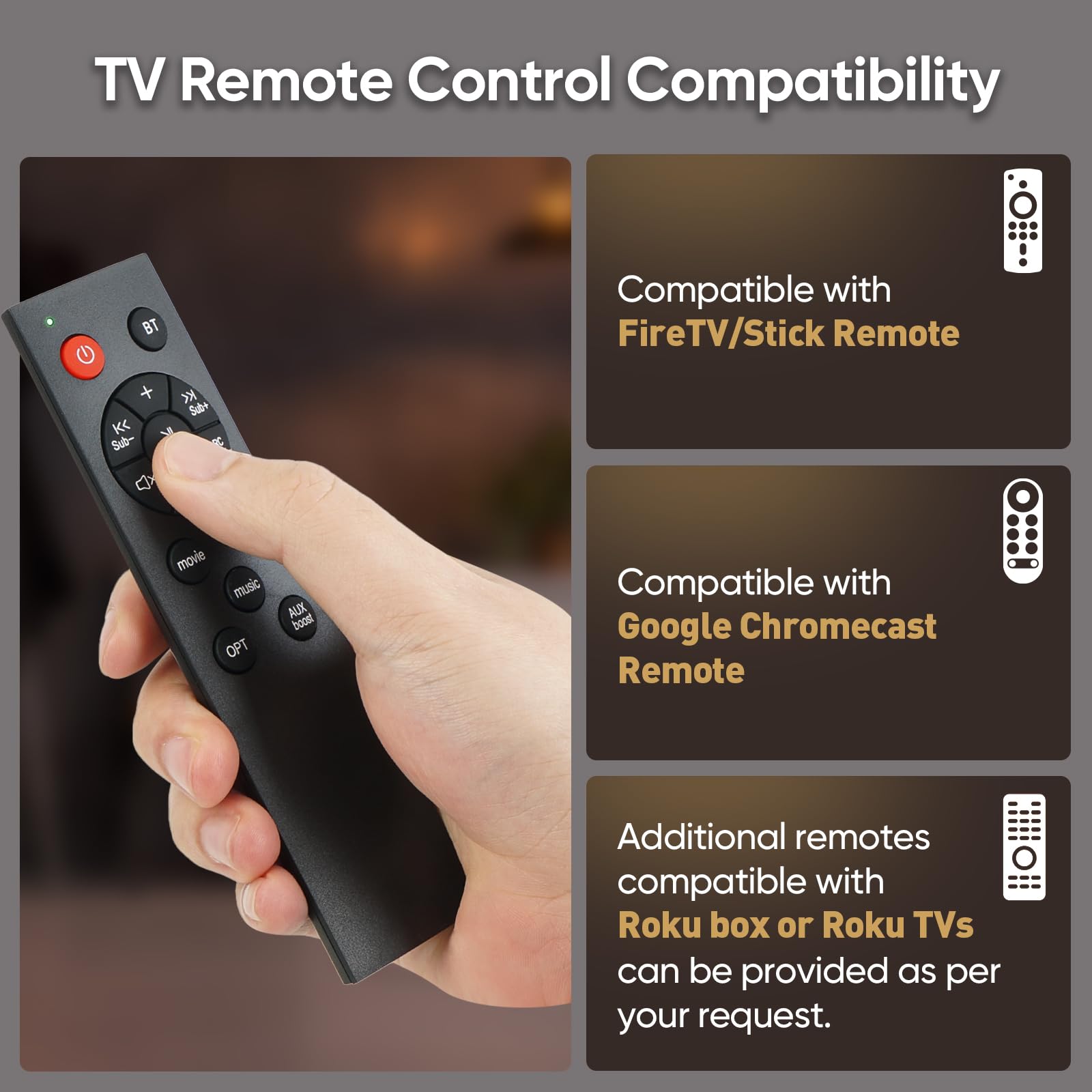 Riowois Sound Bar For Smart Tv, 90W Compact Soundbar Tv Speaker With Subwoofer, 2.1Channel Home Theater Surround Sound System Wi