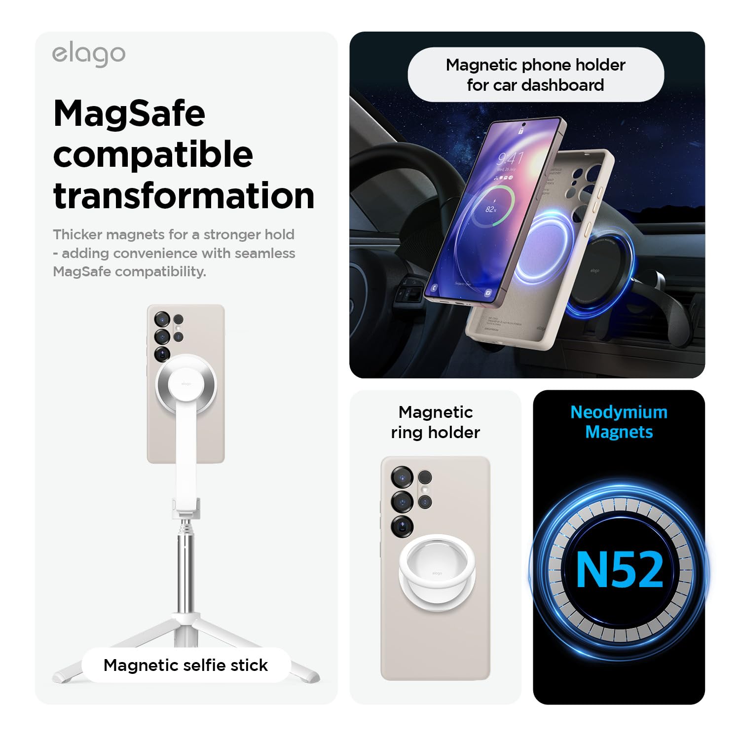 Elago Compatible With Samsung Galaxy S25 Ultra Case, Magnetic Silicone Case, Compatible With Magsafe Accessories, Protective Cov