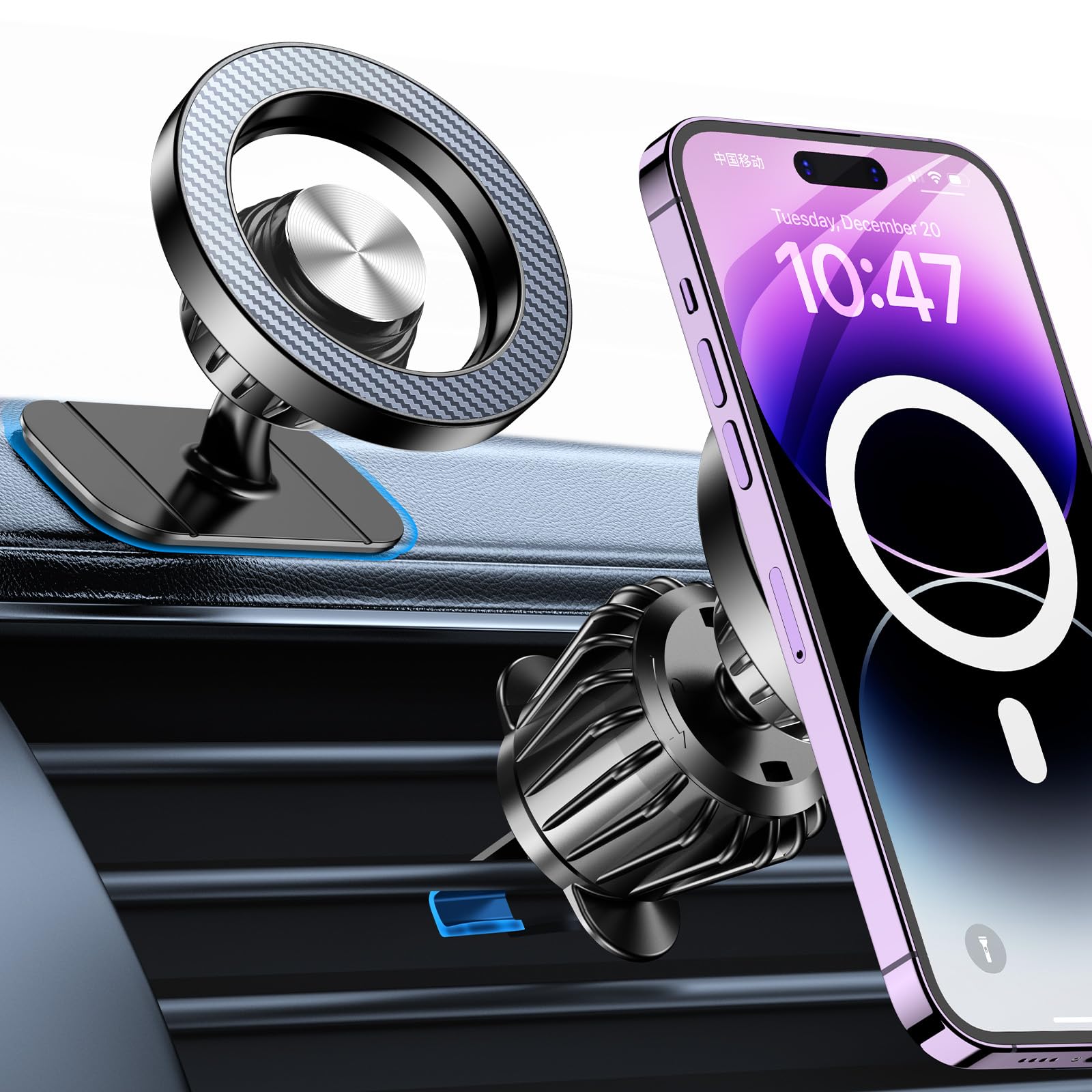 Kaistyle For Magsafe Car Mount Vent?20 Strong Magnets?Magnetic Phone Holder For Car Holder Mount Air Vent?360?Cell Phone Holders
