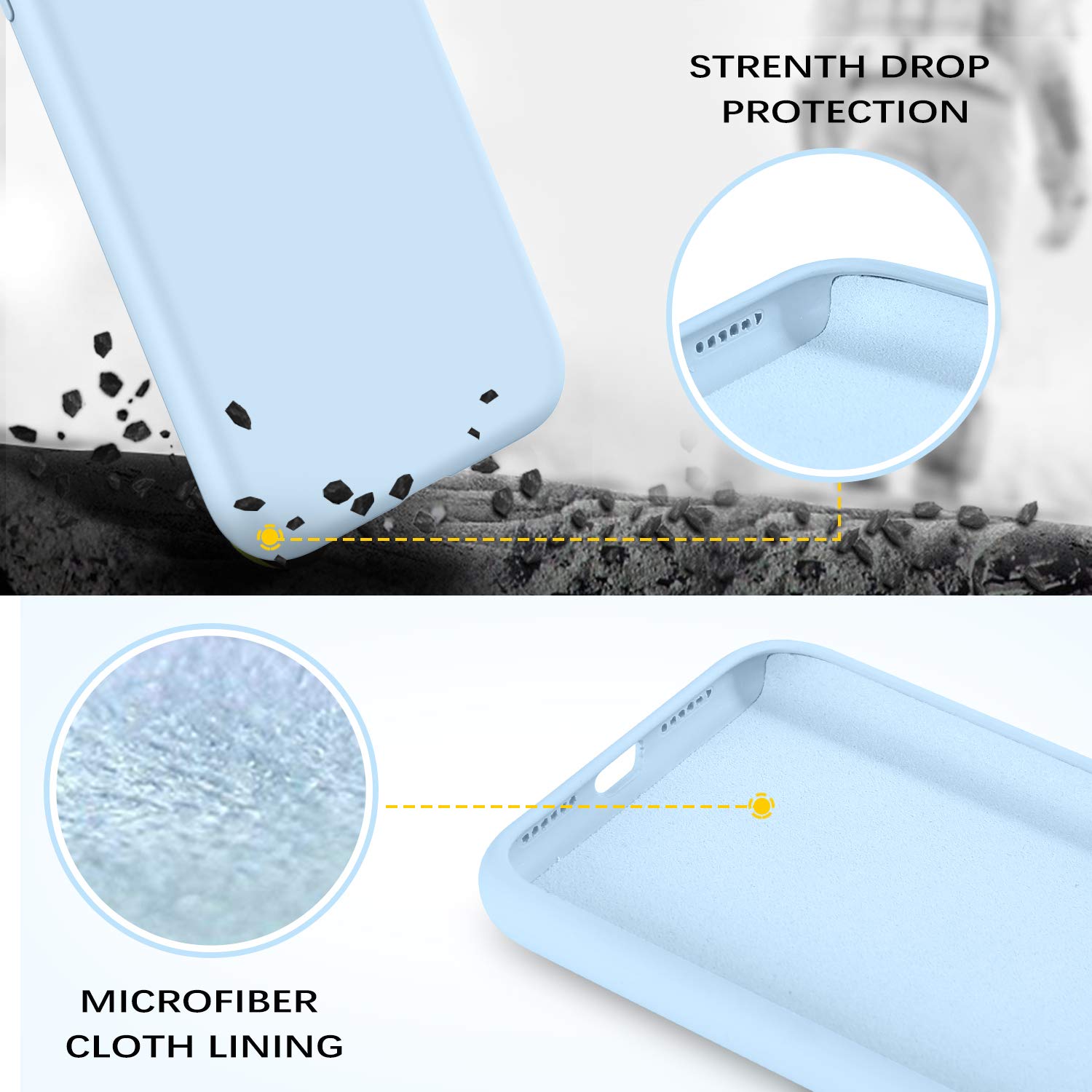 Domaver Iphone Xr Case Silicone Iphone Xr Phone Case Soft Gel Rubber Microfiber Lining Cushion Texture Cover Shockproof Protecti