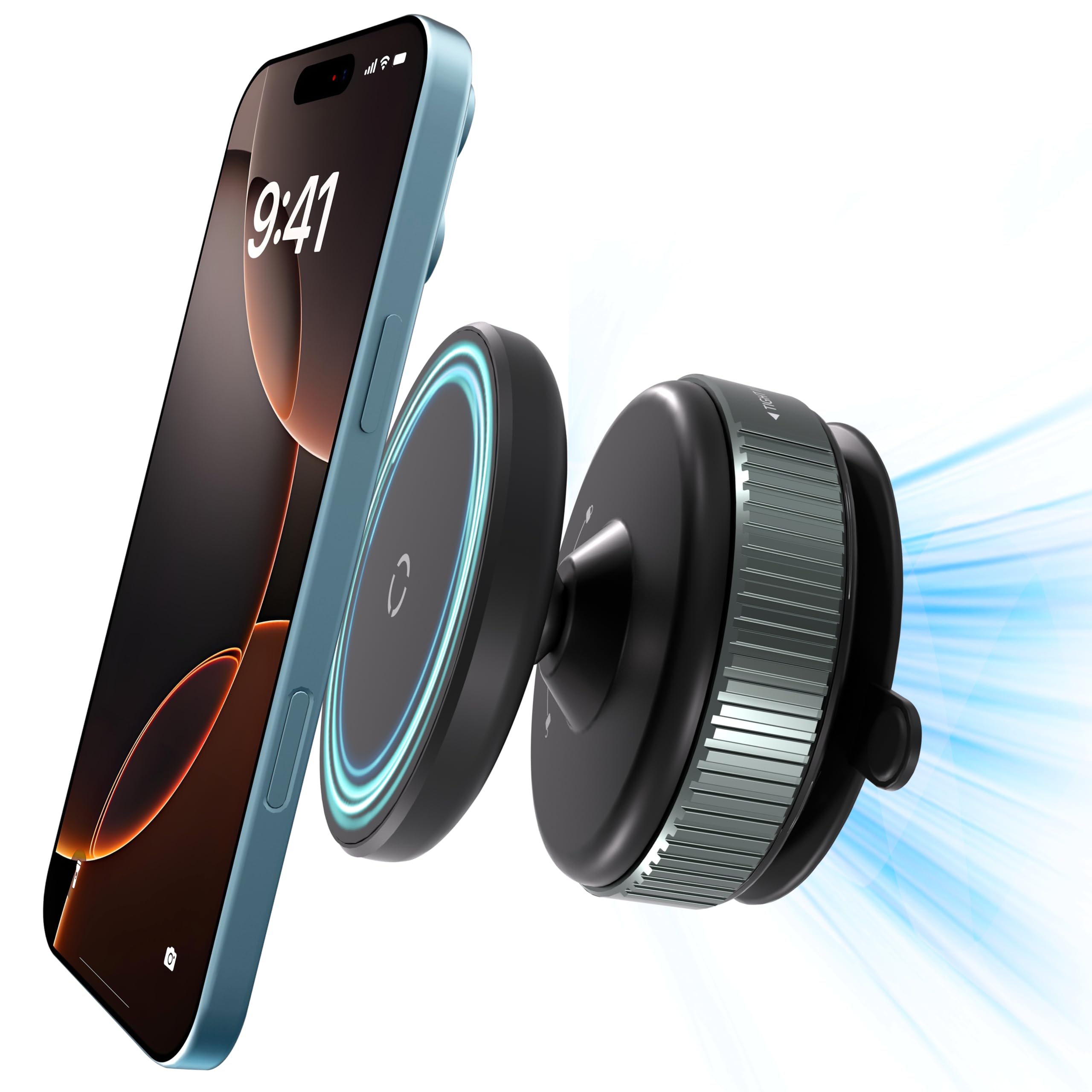 Otuoor 360 Adjustable Vacuum Magnetic Suction Cup Phone Mount, Magnetic Phone Holder For Car/Gym/Travel/Mirror/Smooth Surface, S