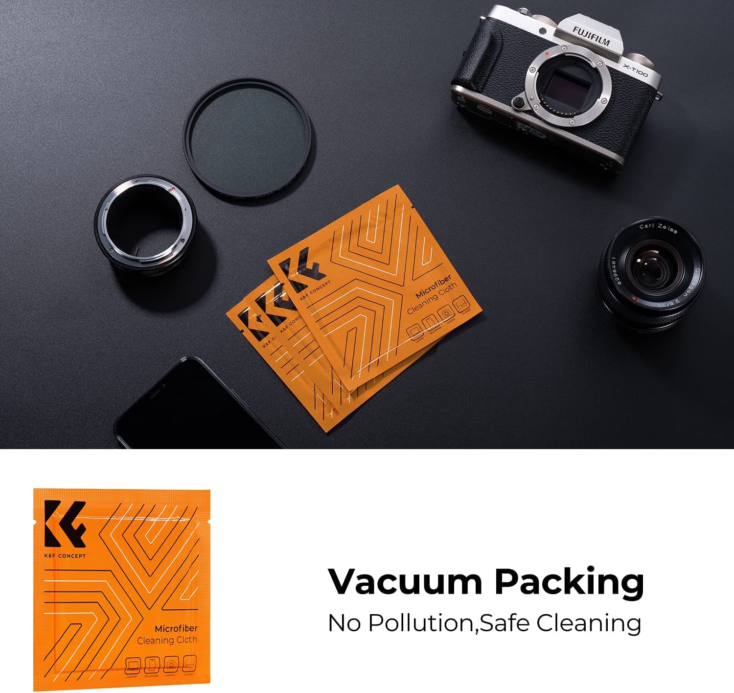 K&F Concept 40.5Mm Lens Cap, 9 In 1 Center Pinch Lens Cover + Anti Loss Keeper Leash + Microfiber Cleaning Cloth Kits Compatible