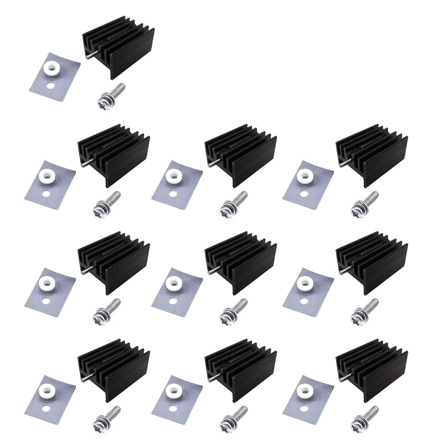 Easycargo 10 Packs To 220 Heatsink + Insulator Mounting Screws Kits For Lm317 Lm317T L7805 L7812 L78Xx Voltage Regulator, Irfz44