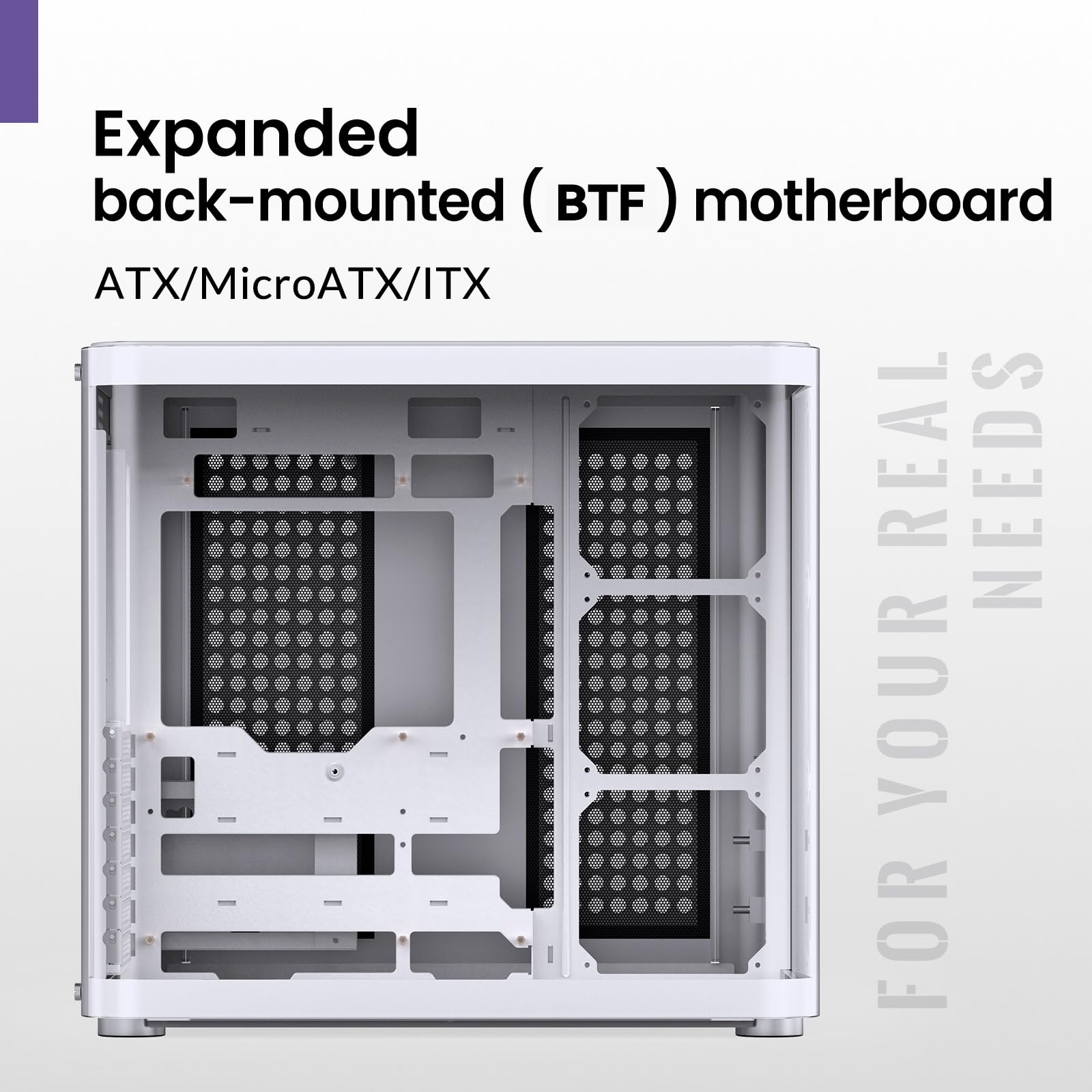 Jonsbo Tk 2 White Atx Mid Tower Pc Case,Hyperboloid Glass Design, Separated Cabinet Structure, Al Alloy Shell Desktop Computer C