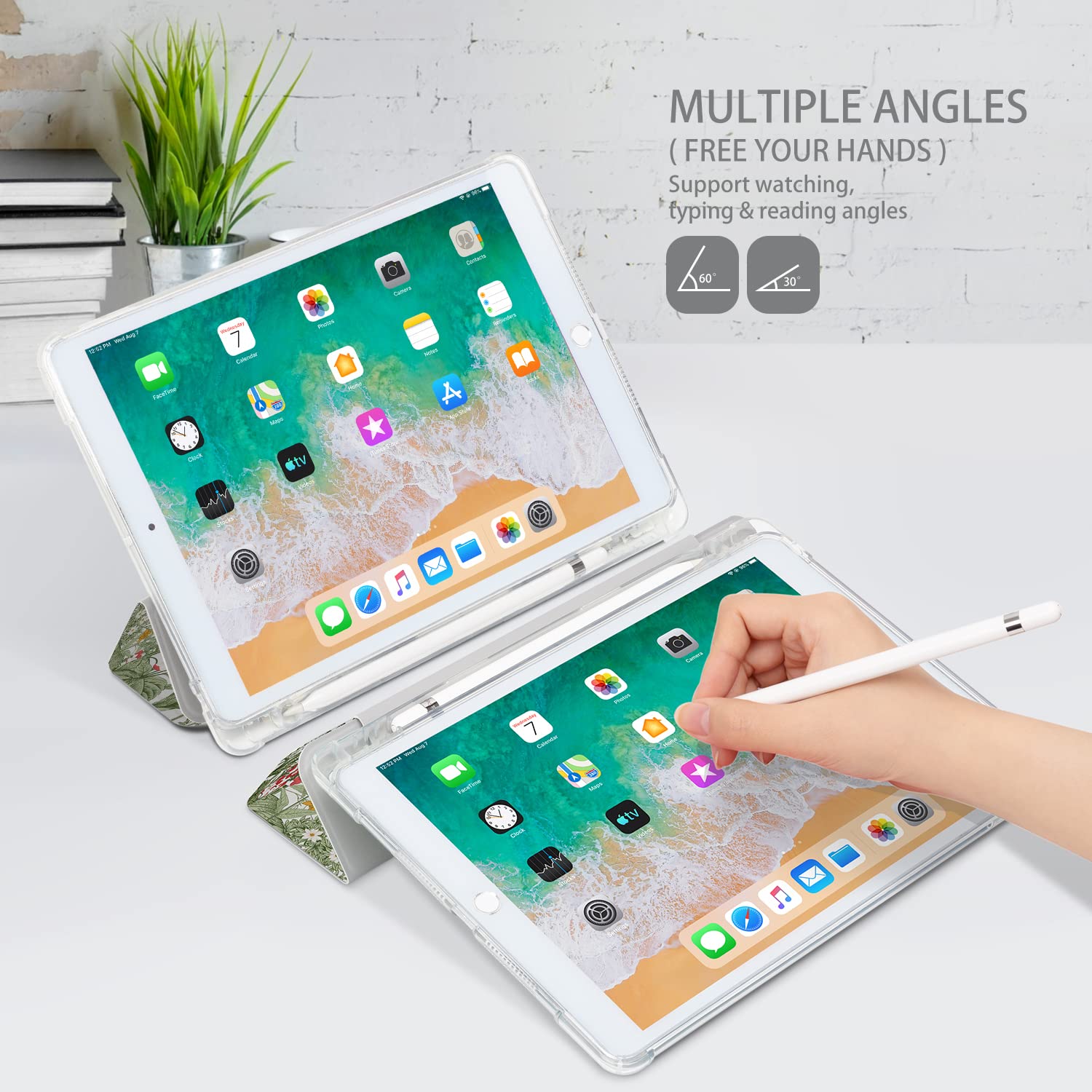 Ipad 9Th/8Th/7Th Generation Case, Ipad 9Th Generation Case, Ipad 10.2 Case With Pencil Holder Ipad Case 9Th Generation Tri Fold