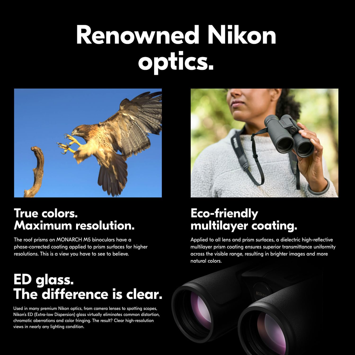 Nikon Monarch M5 12X42 Binoculars Bundle With Dslr And Mirrorless Camera Shoulder Bag With Water-Resistant Eva Base (Black), Foc