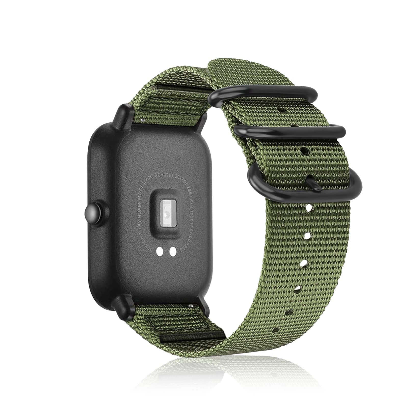Fintie Bands Compatible with Galaxy Watch 3 41mm, 20mm Premium Soft Nylon Replacement Strap Band Wristband, Olive