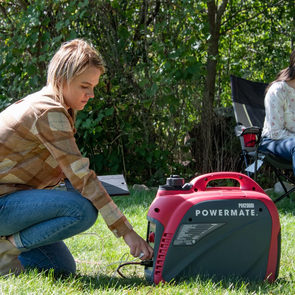 Powermate Pm2000I 2,000 Watt Gas Powered Portable Inverter Generator   Quiet Performance   Ideal For Home, Camping, Rv And Outdo