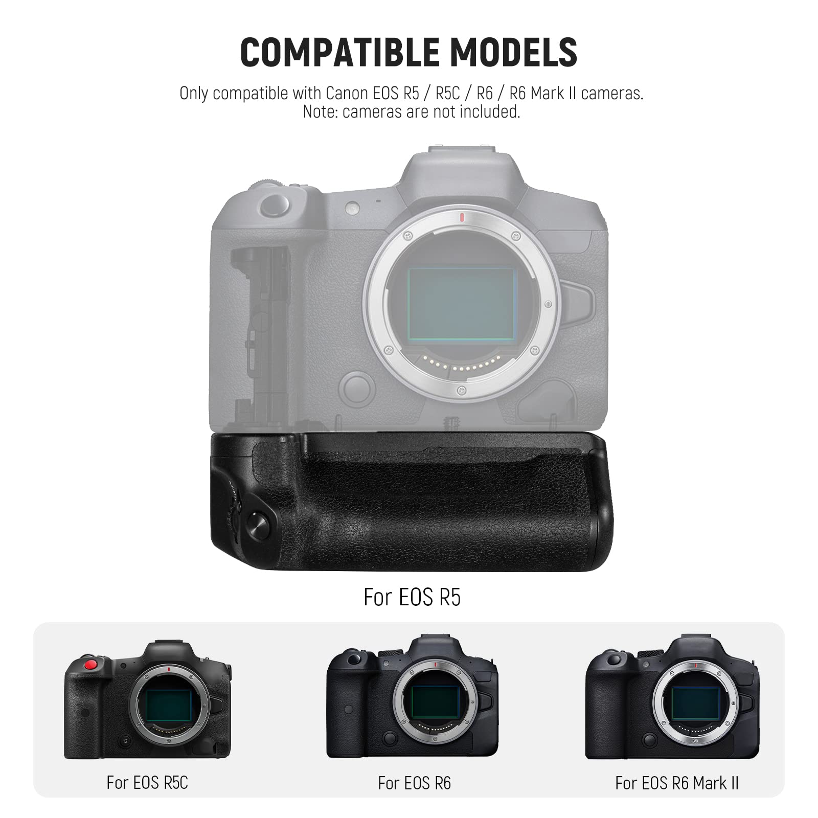 Neewer Vertical Battery Grip Replacement For Bg R10 With 2.4G Remote, 2 Pack 2250Mah Lp E6/Lp E6N/Lp E6Nh Batteries And Dual Slo