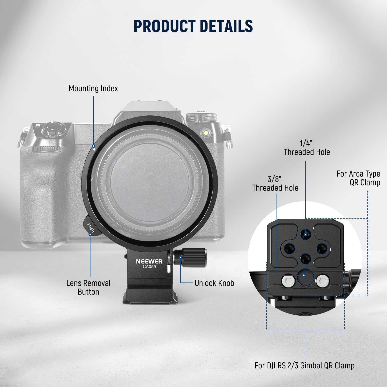 Neewer Rotatable Collar Mount Plate For Fujifilm Gfx100 Ii 100S 50S Ii, Fast Horizontal To Vertical Camera Tripod Lens Mount Rin